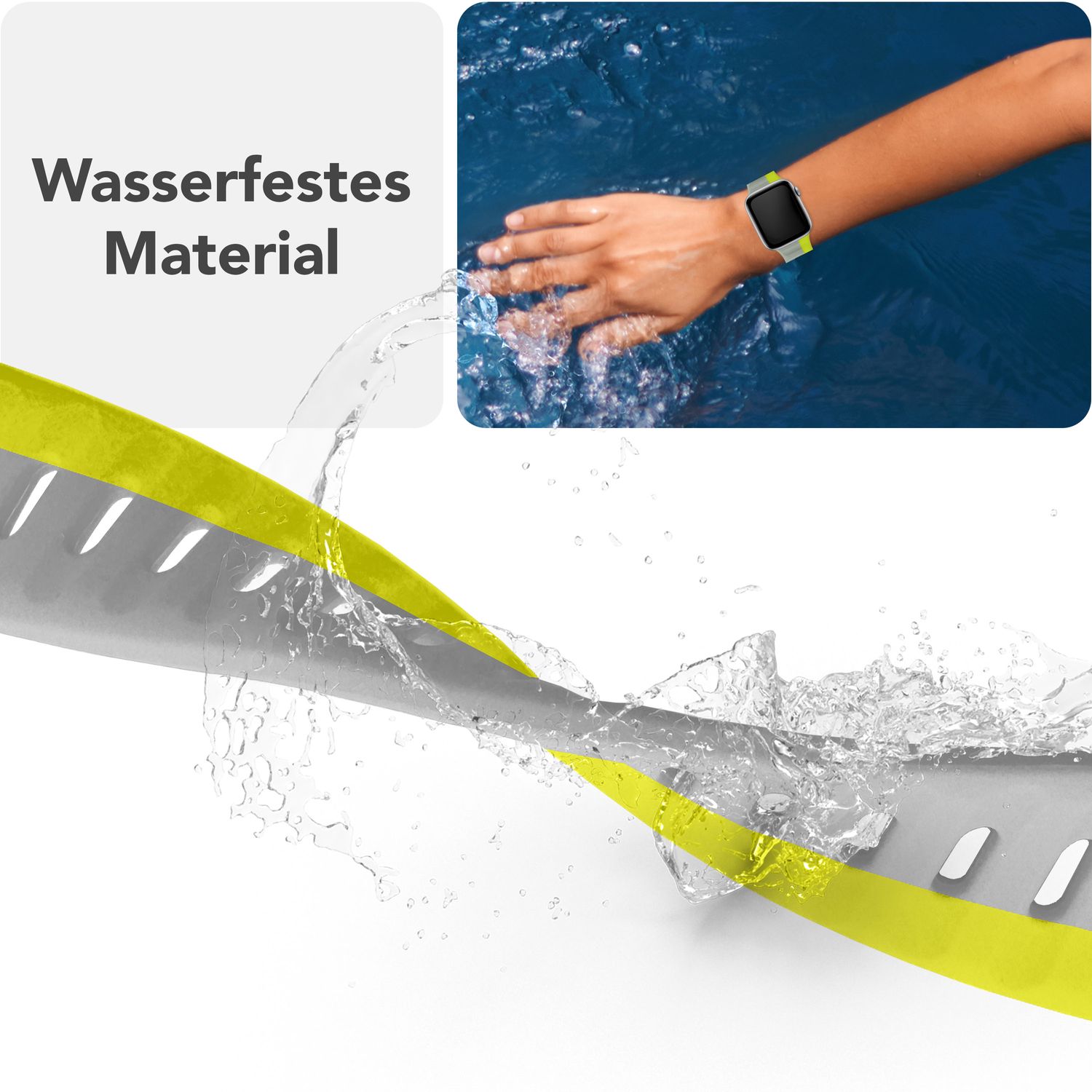 Smartwatch-Armband Silikon blau strukturiert für Apple Watch 38-42 mm