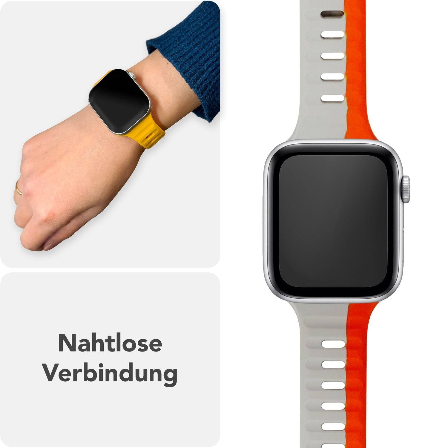 Smartwatch-Armband Silikon blau strukturiert für Apple Watch 38-42 mm