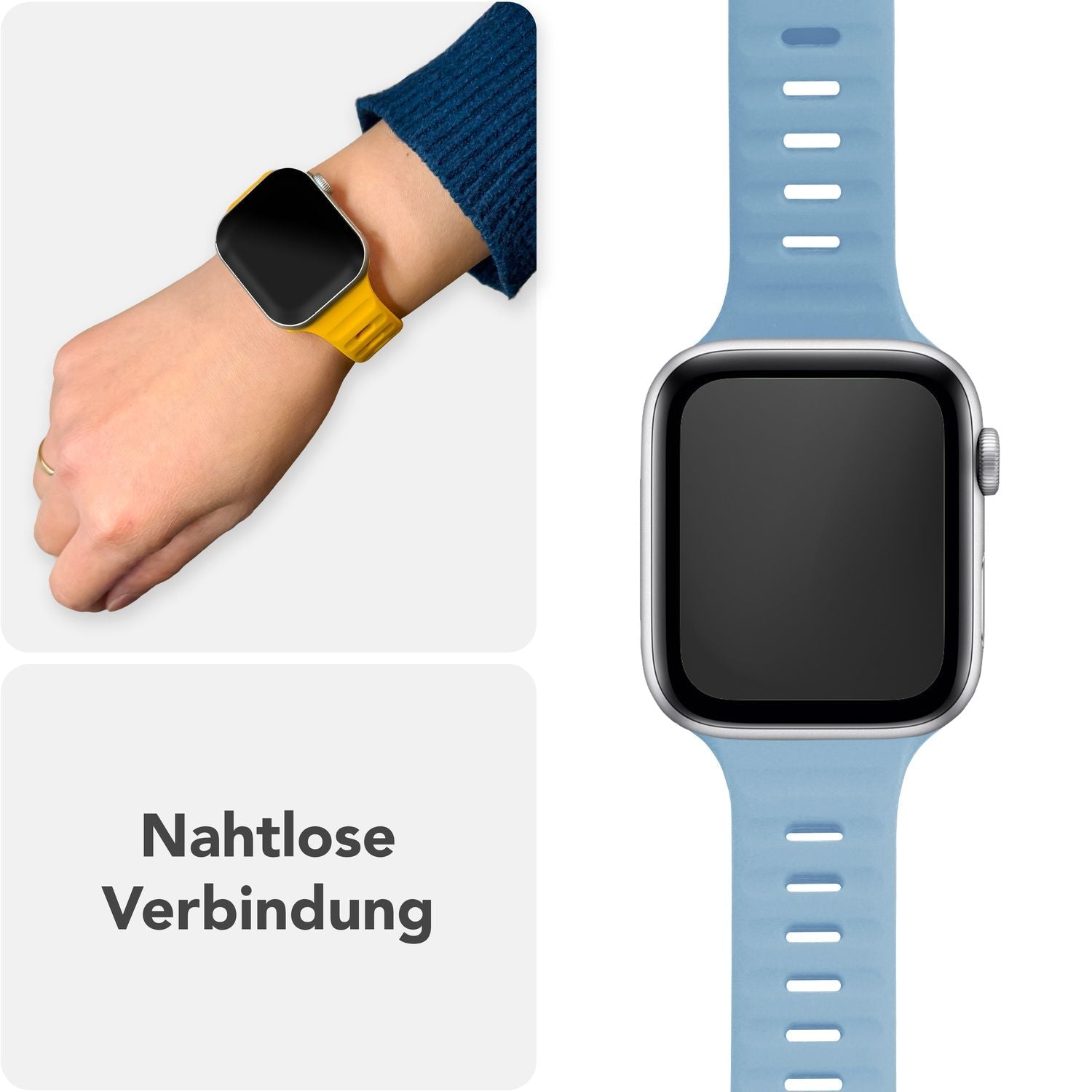 Smartwatch-Armband Silikon blau strukturiert für Apple Watch 38-42 mm