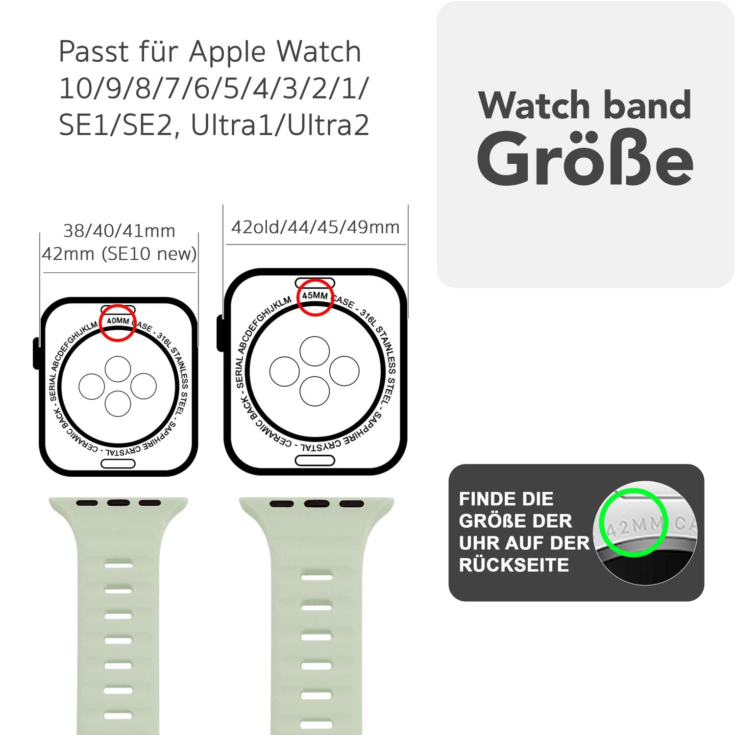 Smartwatch-Armband Silikon blau strukturiert für Apple Watch 38-42 mm