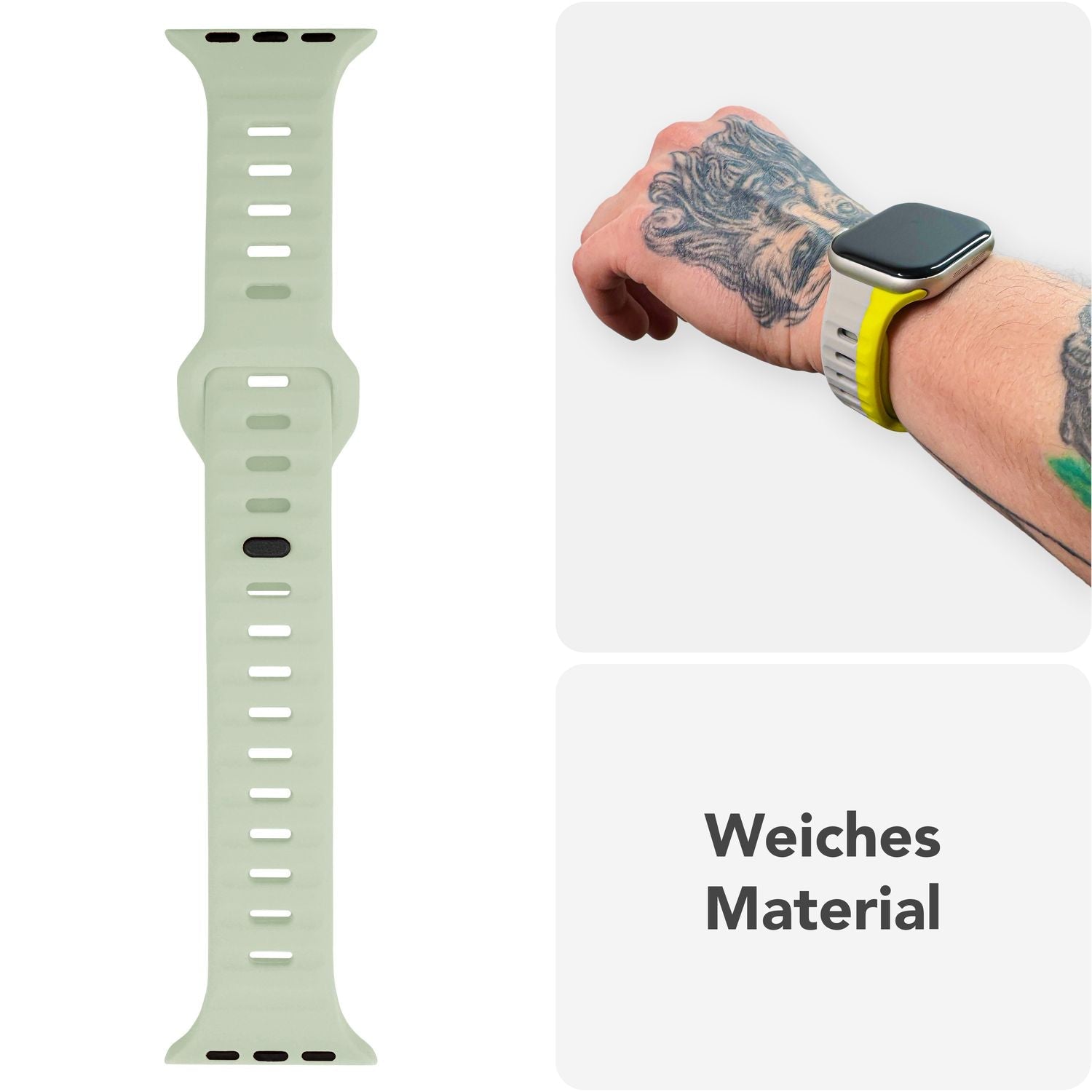 Smartwatch-Armband Silikon blau strukturiert für Apple Watch 38-42 mm