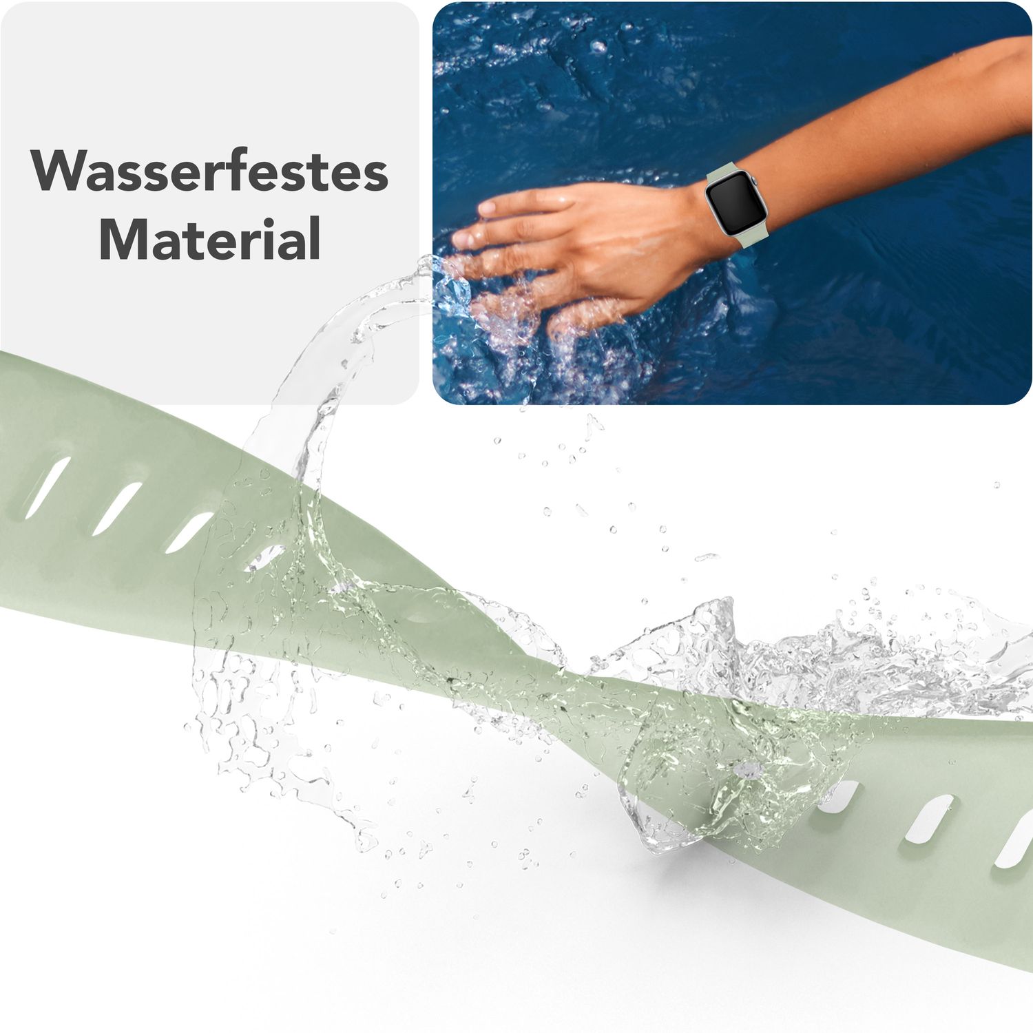 Smartwatch-Armband Silikon blau strukturiert für Apple Watch 38-42 mm