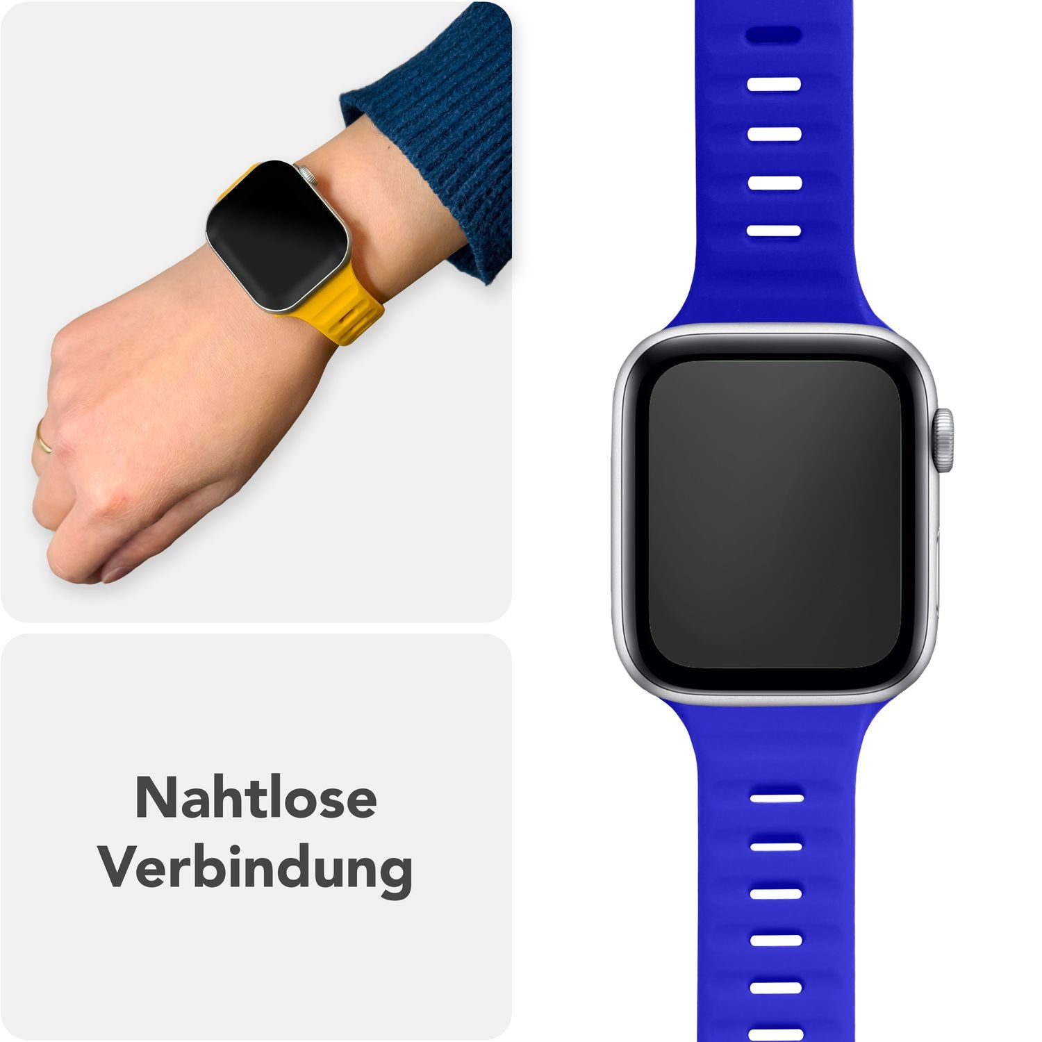 Smartwatch-Armband Silikon blau strukturiert für Apple Watch 38-42 mm