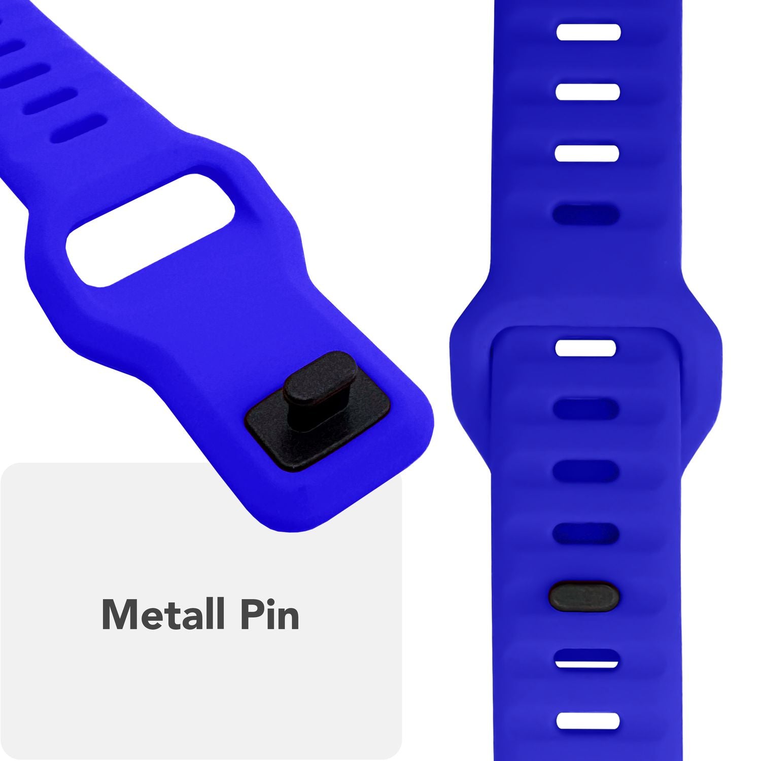 Smartwatch-Armband Silikon blau strukturiert für Apple Watch 38-42 mm