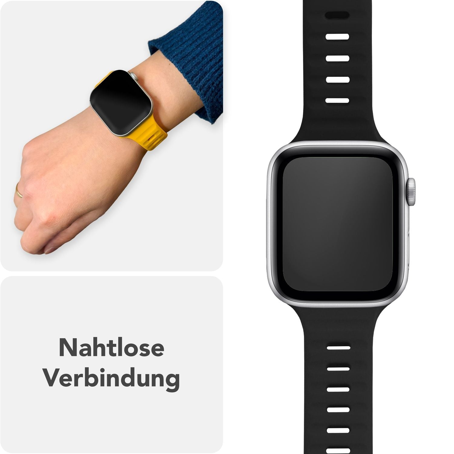 Smartwatch-Armband Silikon blau strukturiert für Apple Watch 38-42 mm