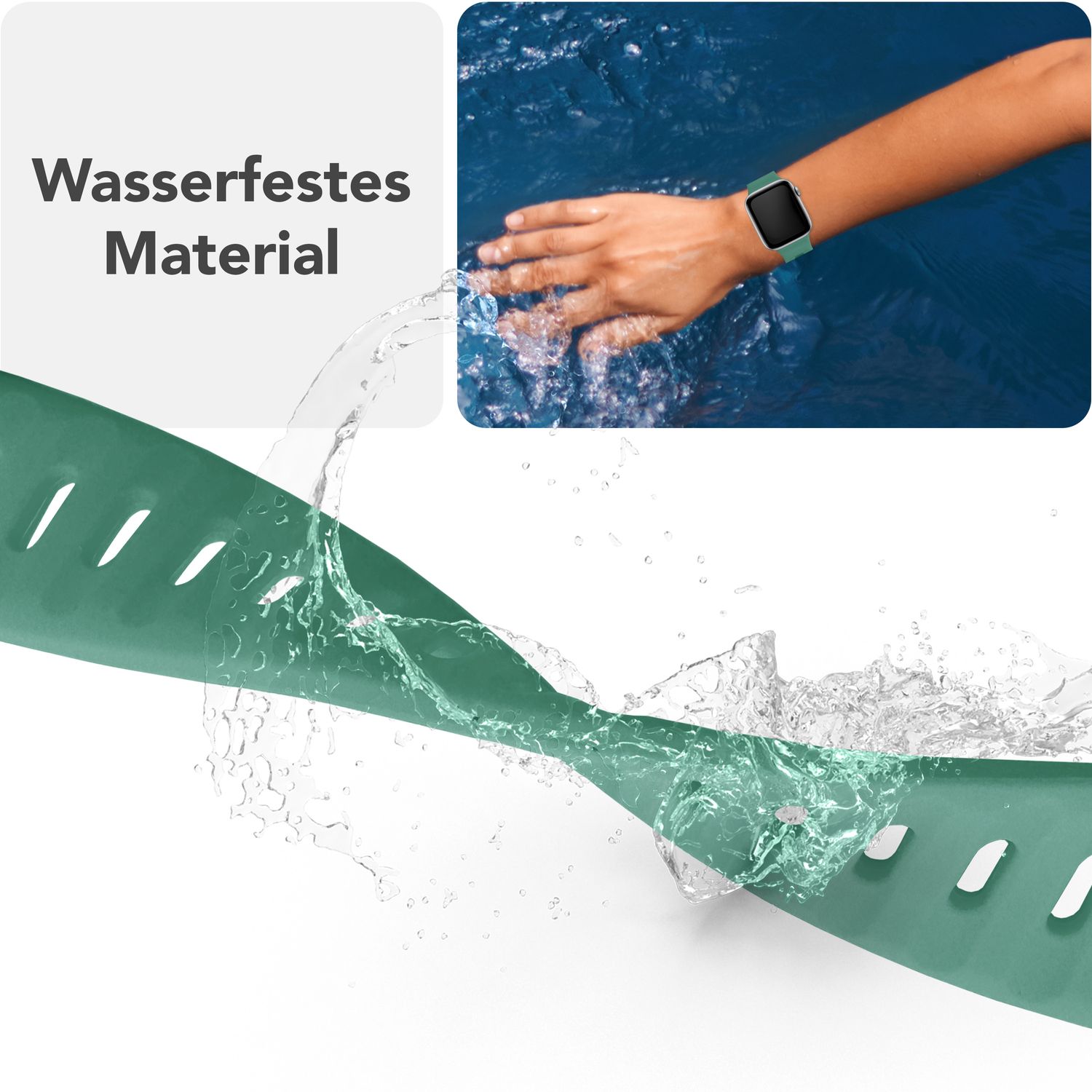 Smartwatch-Armband Silikon strukturiert blau für Apple Watch 42-49 mm