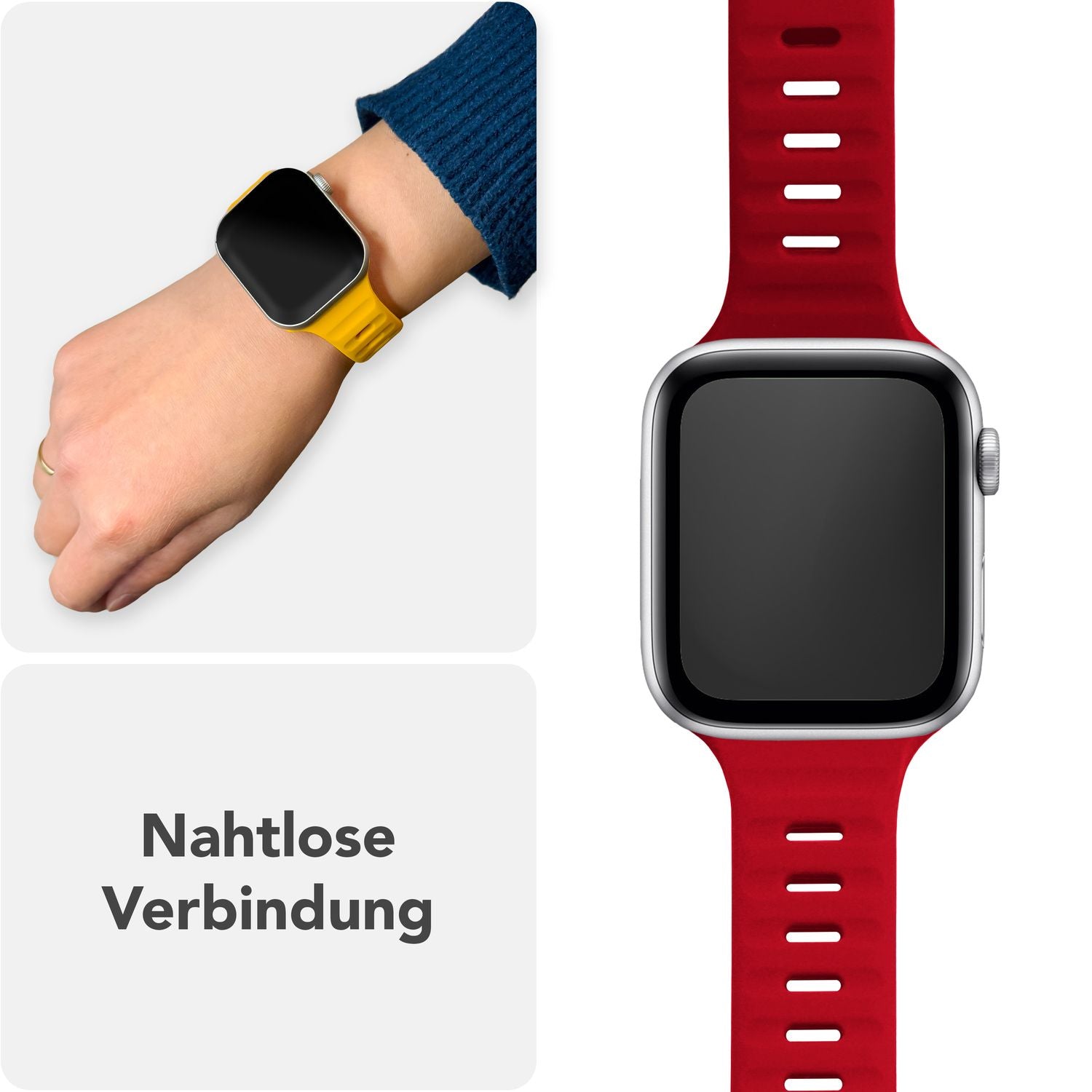 Smartwatch-Armband Silikon strukturiert blau für Apple Watch 42-49 mm