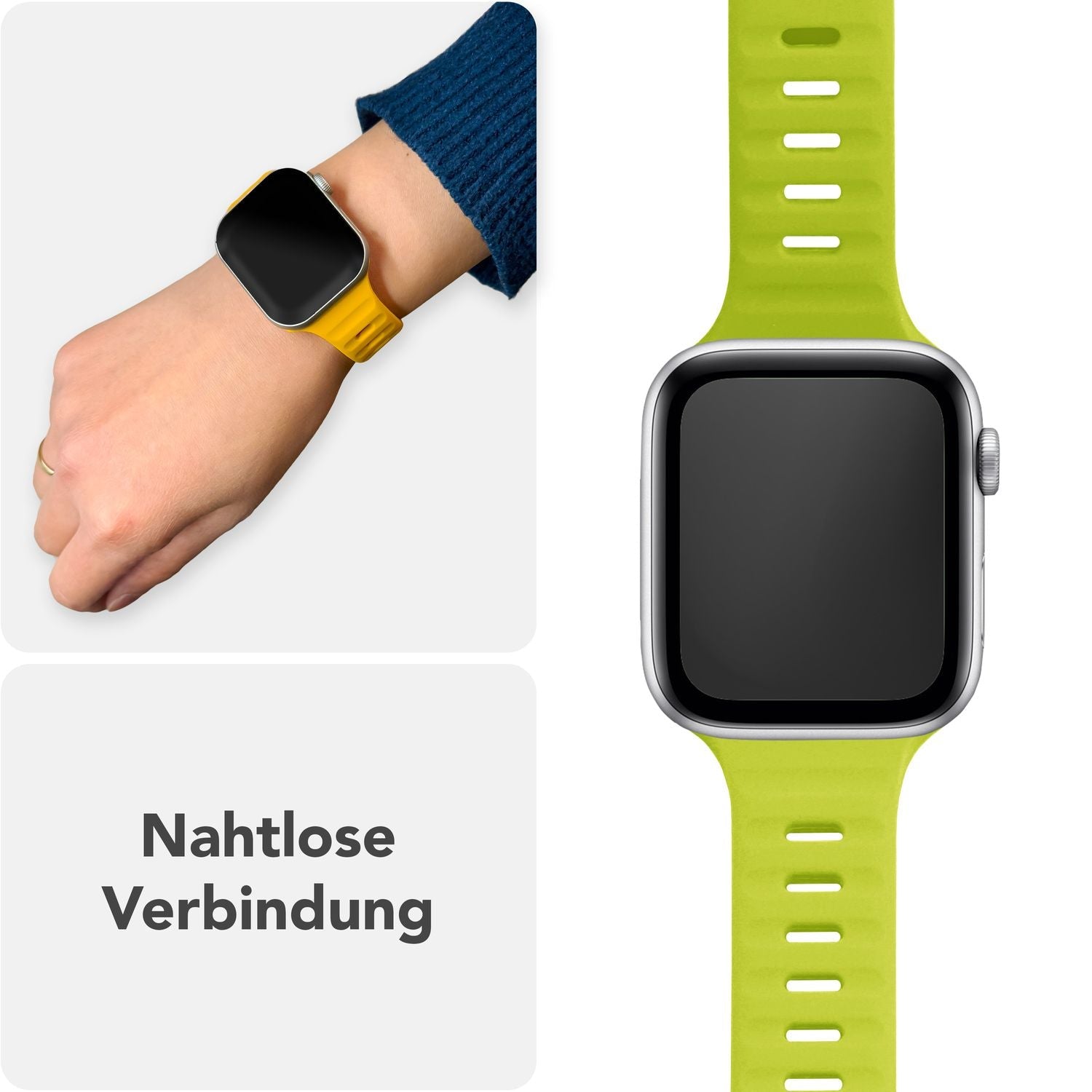 Smartwatch-Armband Silikon strukturiert blau für Apple Watch 42-49 mm