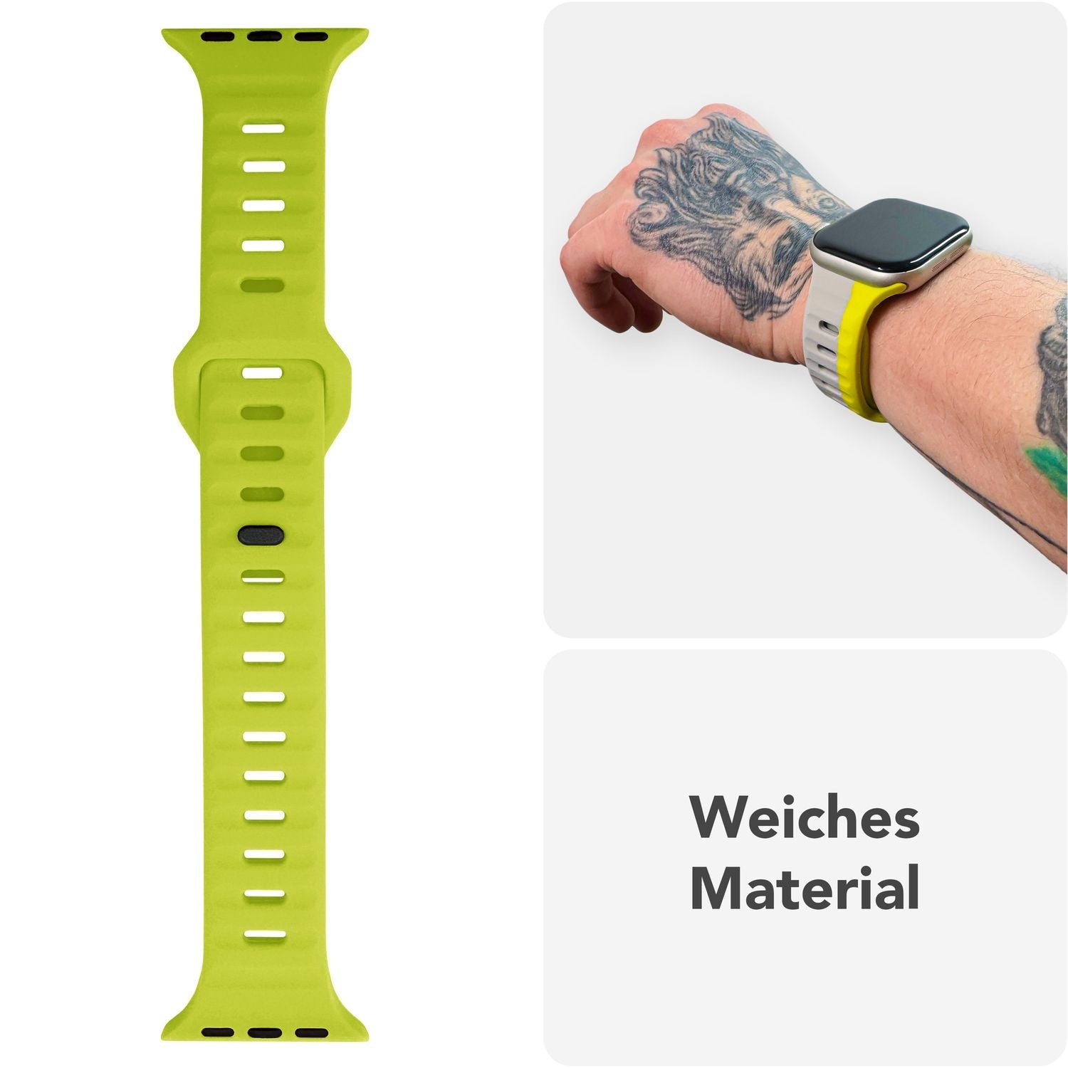 Smartwatch-Armband Silikon strukturiert blau für Apple Watch 42-49 mm