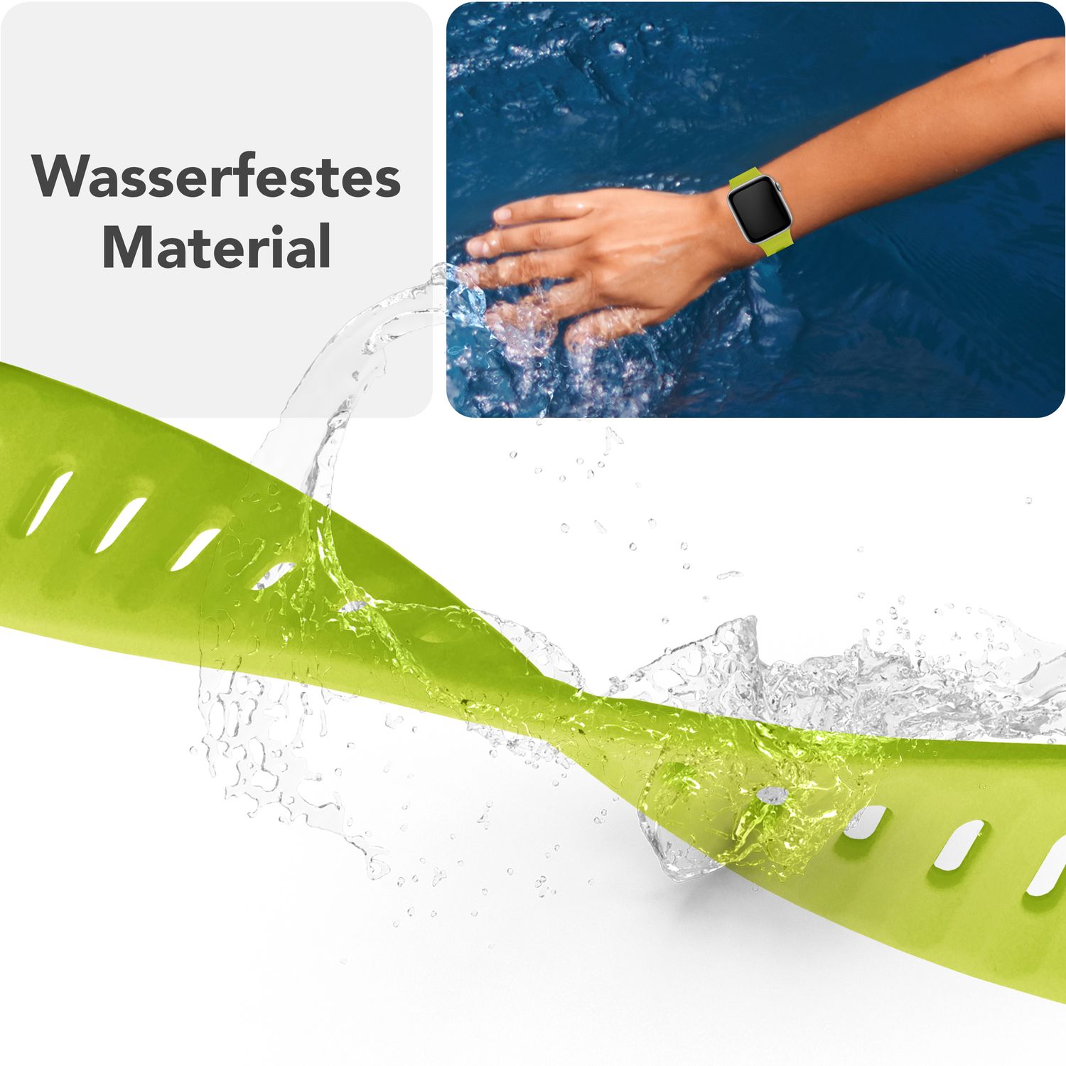 Smartwatch-Armband Silikon strukturiert blau für Apple Watch 42-49 mm