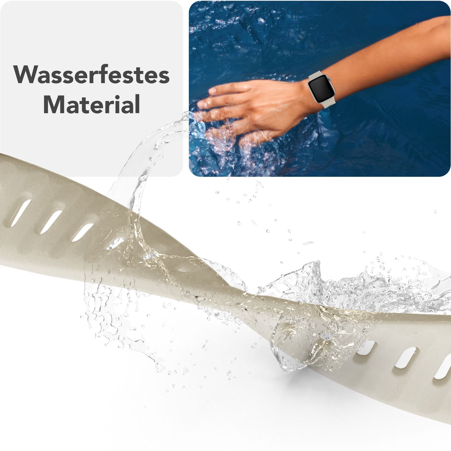 Smartwatch-Armband Silikon strukturiert blau für Apple Watch 42-49 mm