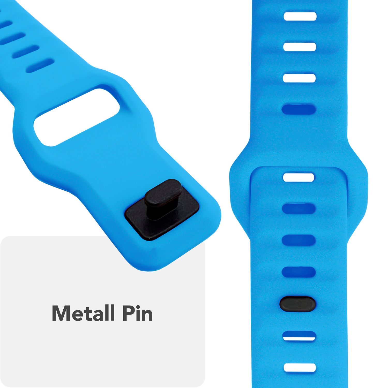 Smartwatch-Armband Silikon strukturiert blau für Apple Watch 42-49 mm