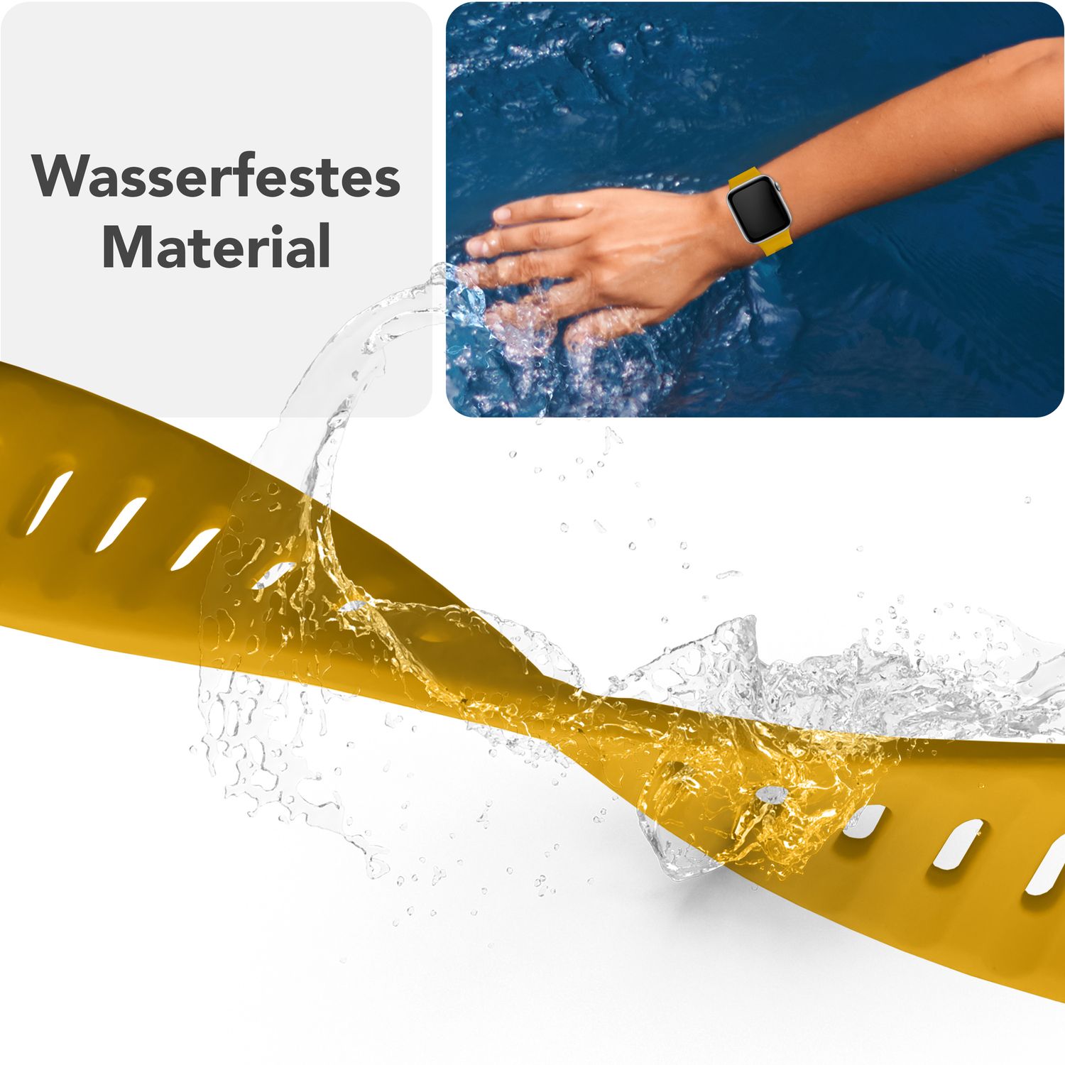 Smartwatch-Armband Silikon strukturiert blau für Apple Watch 42-49 mm