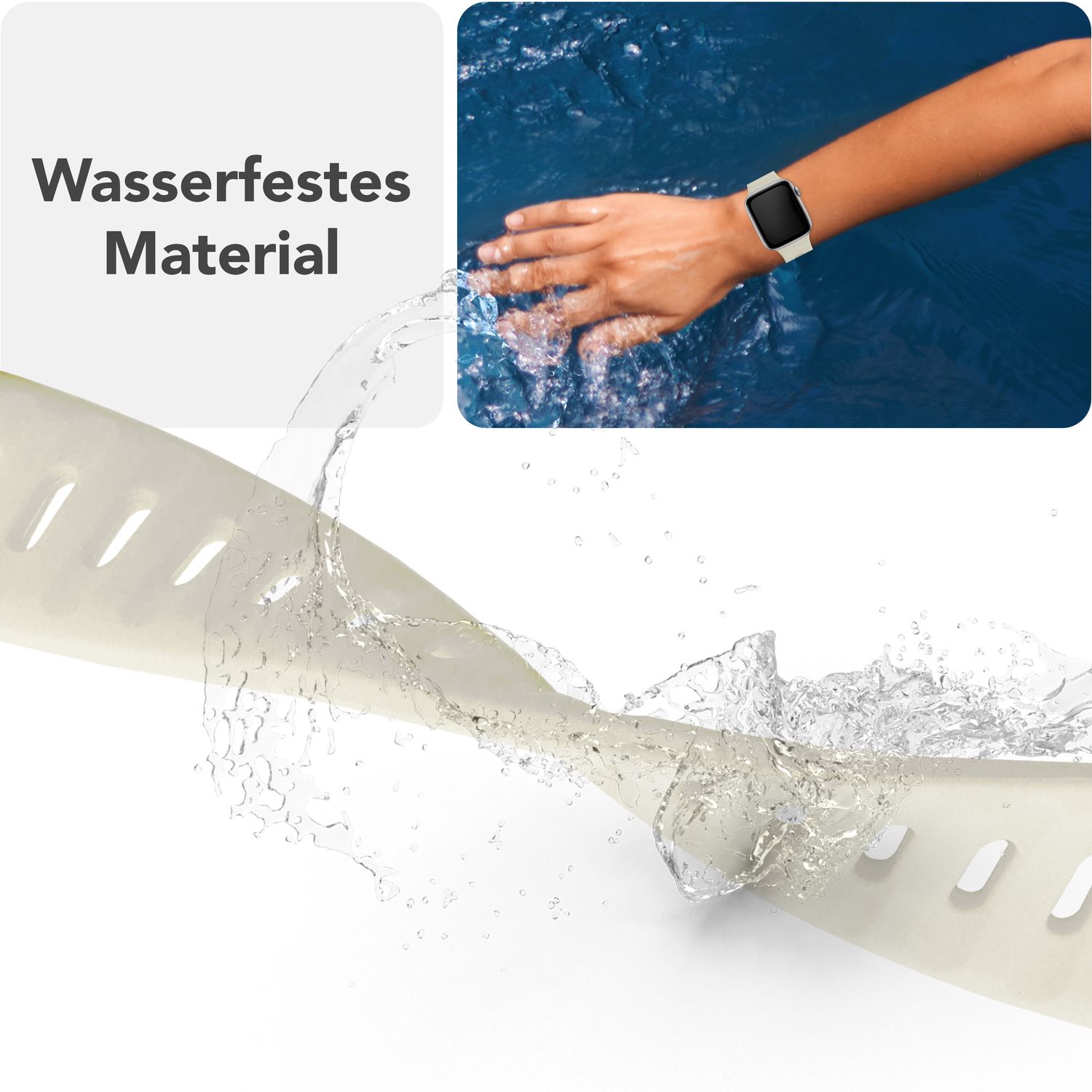 Smartwatch-Armband Silikon strukturiert blau für Apple Watch 42-49 mm