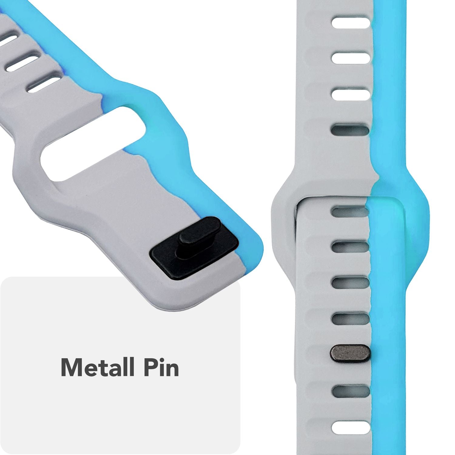 Smartwatch-Armband Silikon strukturiert blau für Apple Watch 42-49 mm