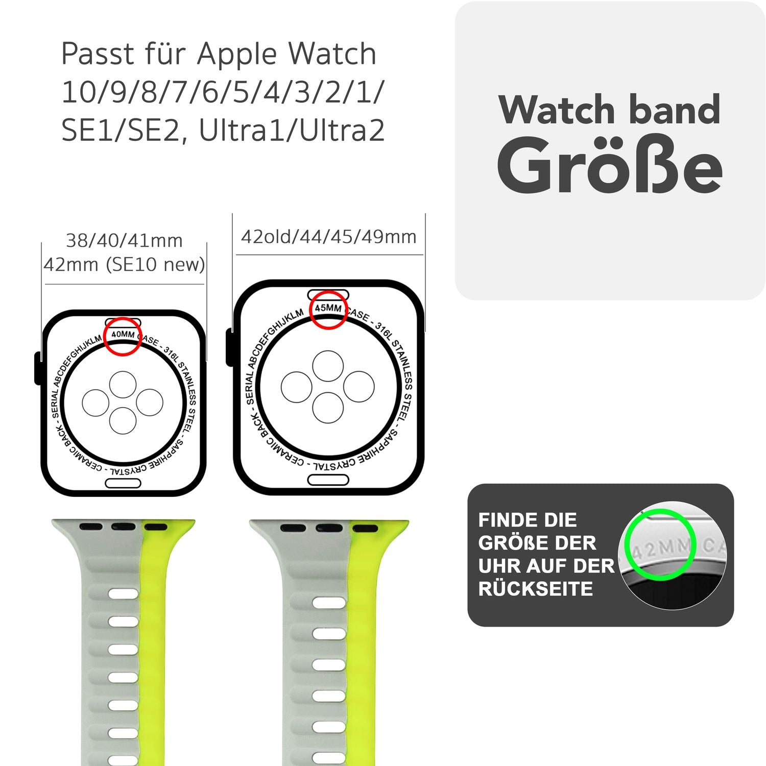 Smartwatch-Armband Silikon strukturiert blau für Apple Watch 42-49 mm
