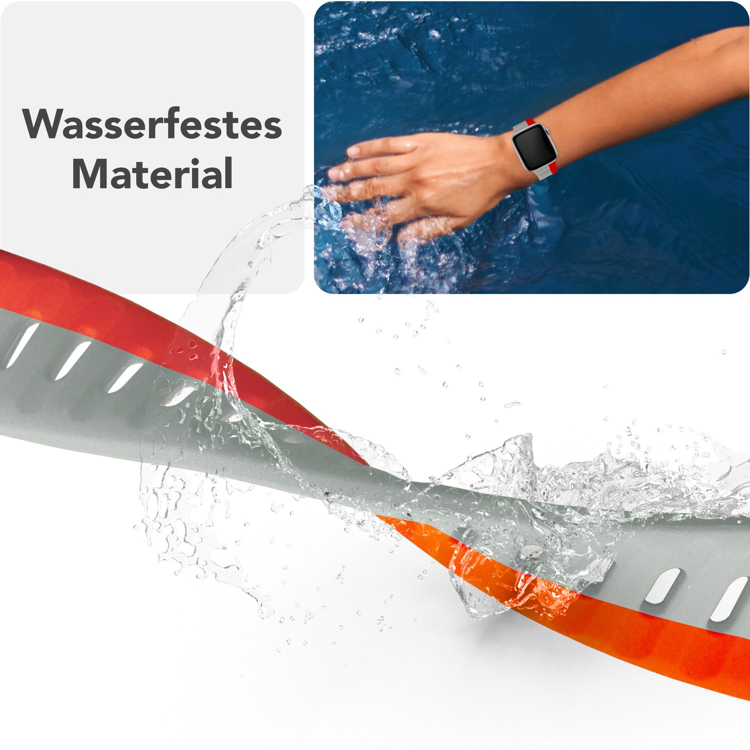 Smartwatch-Armband Silikon strukturiert blau für Apple Watch 42-49 mm