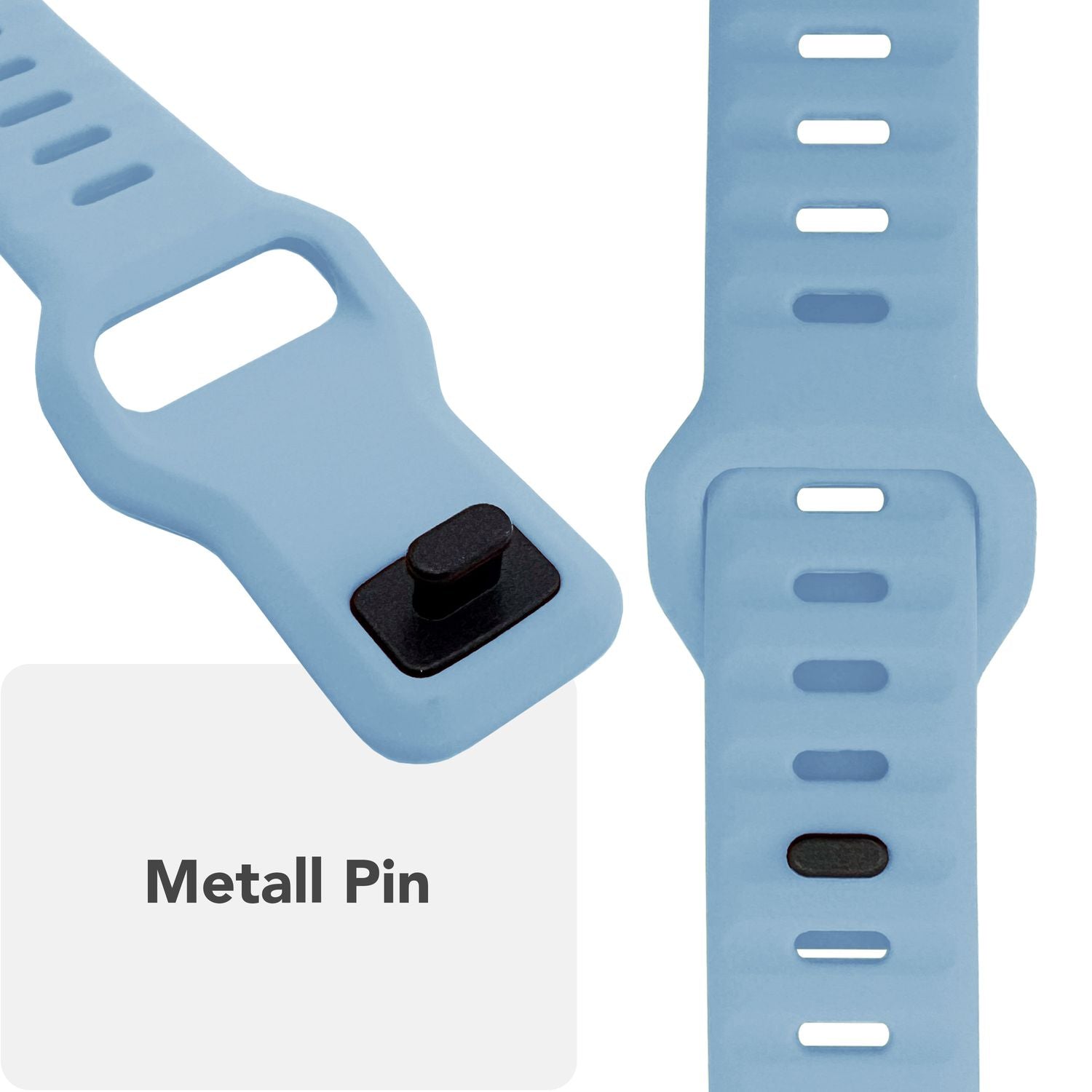Smartwatch-Armband Silikon strukturiert blau für Apple Watch 42-49 mm