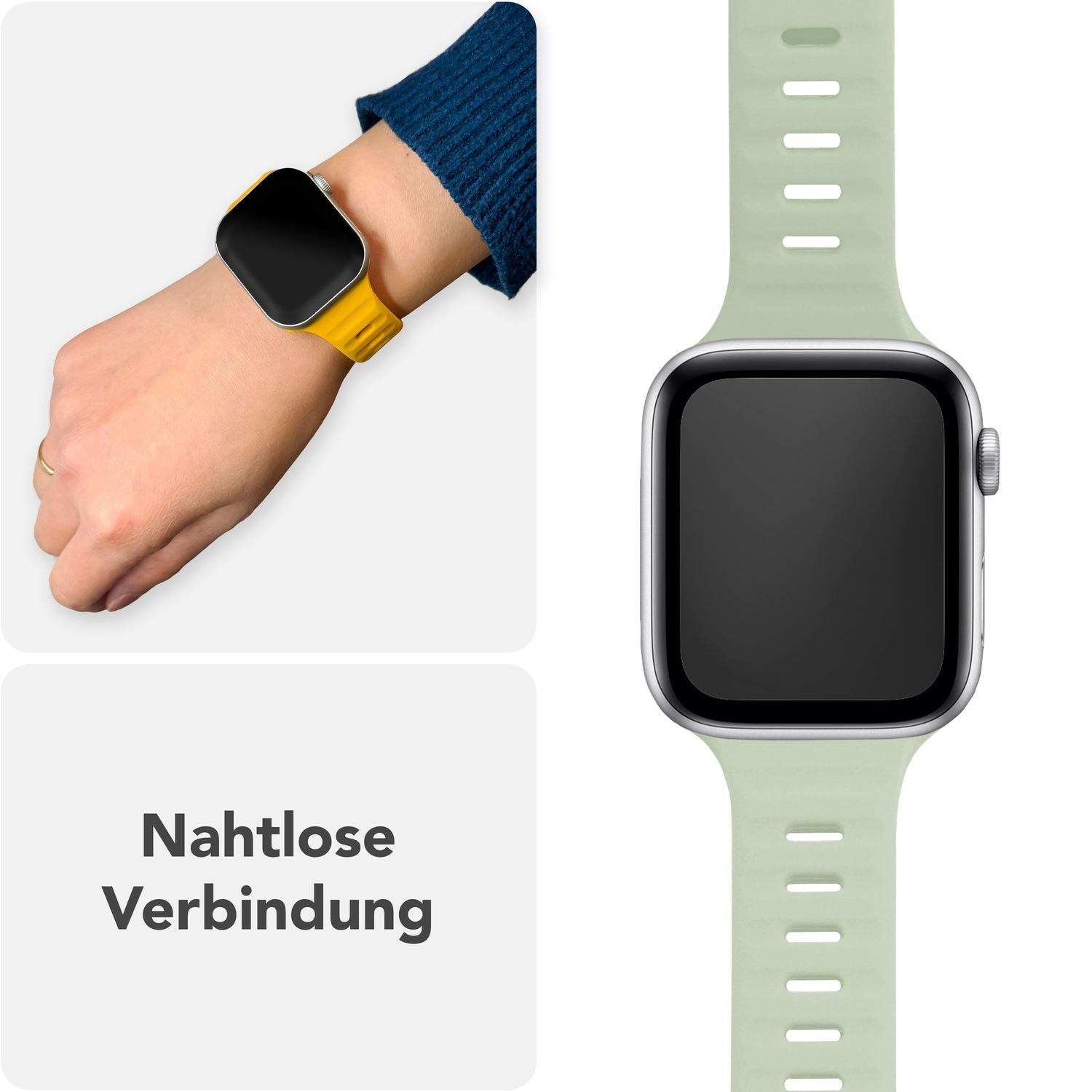Smartwatch-Armband Silikon strukturiert blau für Apple Watch 42-49 mm