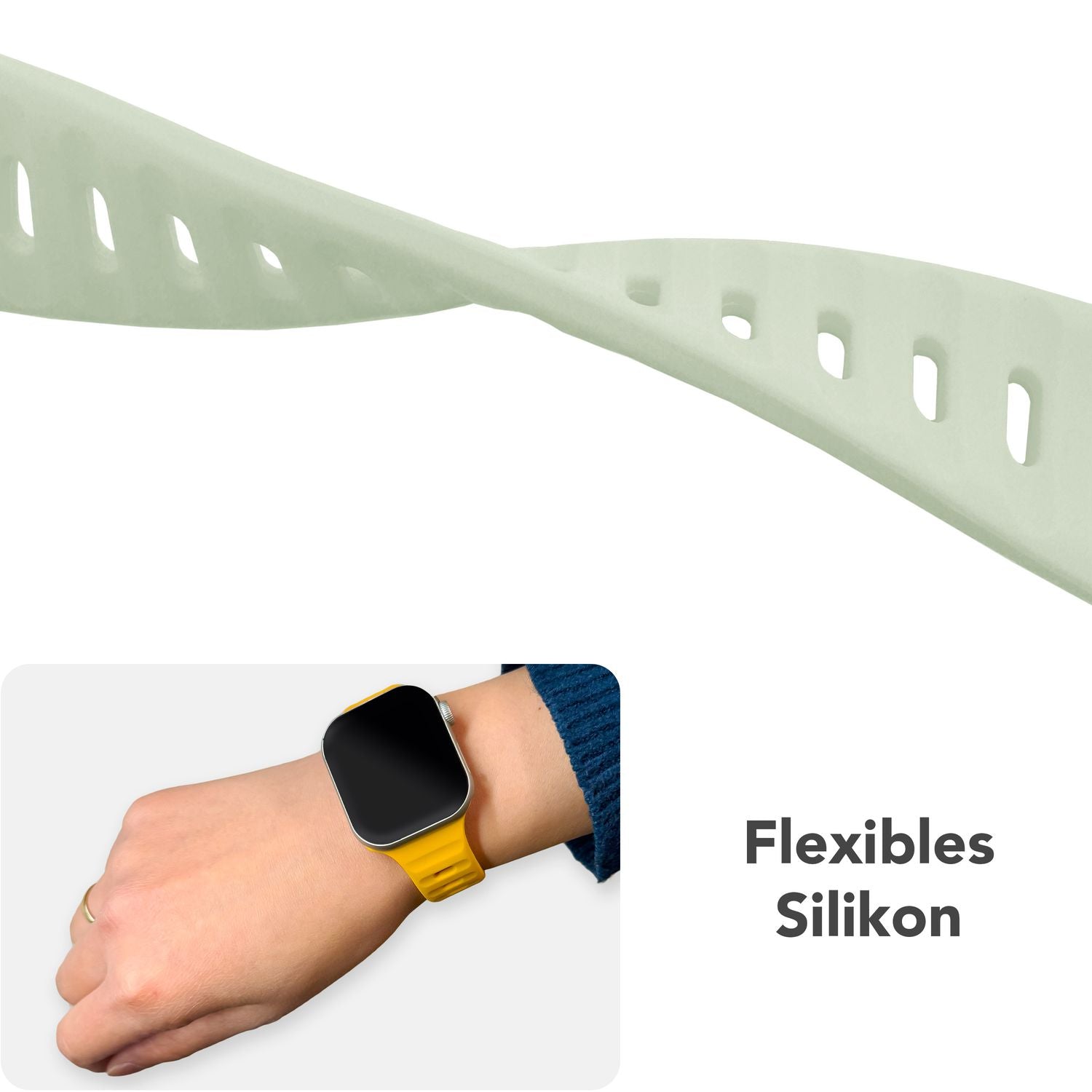 Smartwatch-Armband Silikon strukturiert blau für Apple Watch 42-49 mm