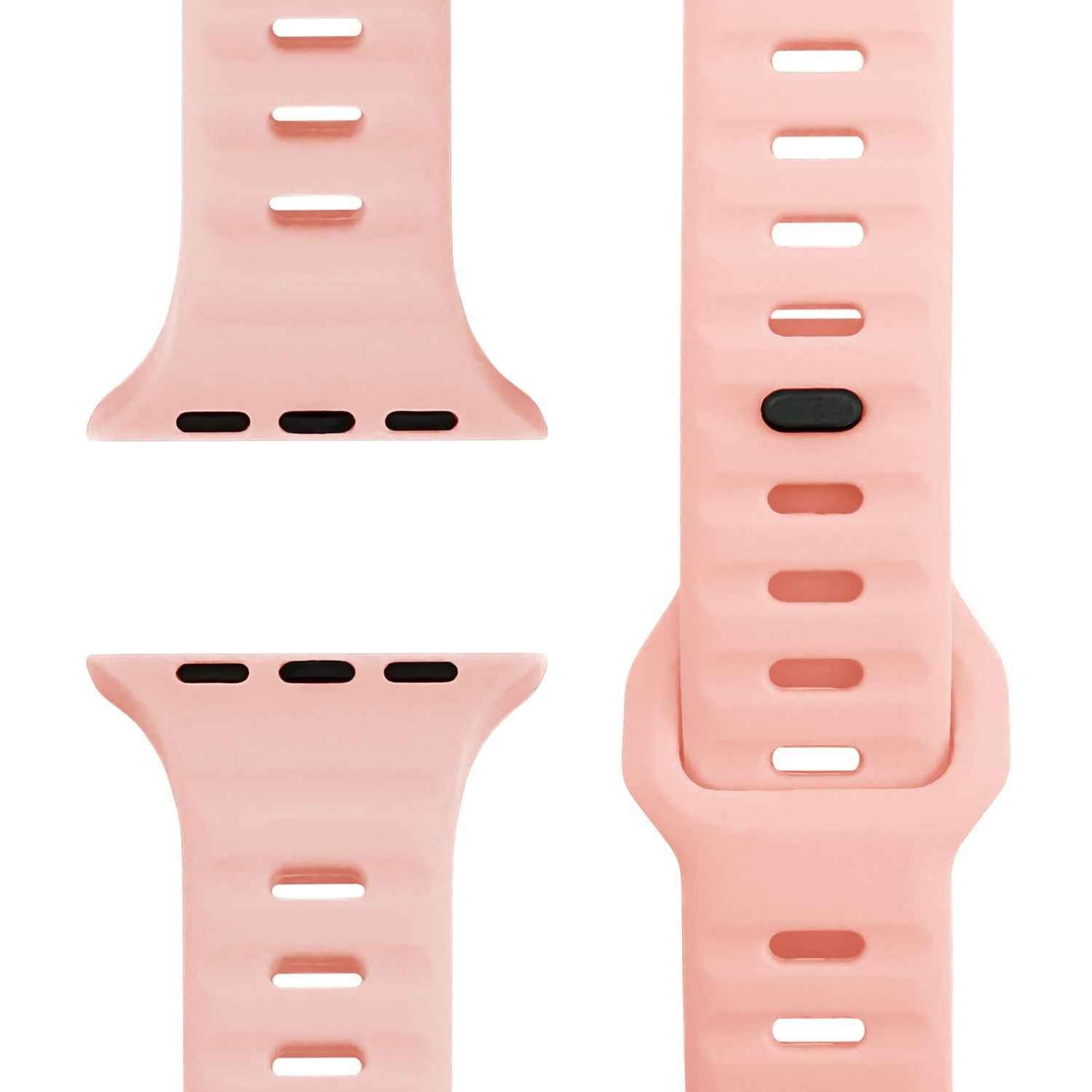 NALIA Motion Armband für Apple Watch Ultra/SE/10/9/8/7/6/5/4/3/2/1, Gehäusegröße 42/44/45/46/49mm, Soft Silikon Ersatz Sportarmband mit Steck-Pin Verschluss