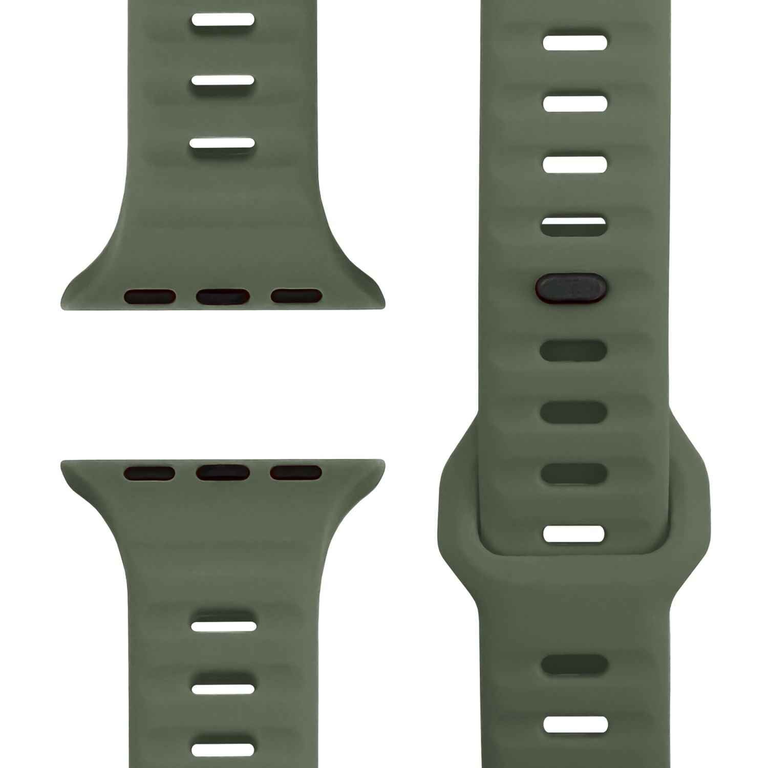 NALIA Motion Armband für Apple Watch Ultra/SE/10/9/8/7/6/5/4/3/2/1, Gehäusegröße 42/44/45/46/49mm, Soft Silikon Ersatz Sportarmband mit Steck-Pin Verschluss