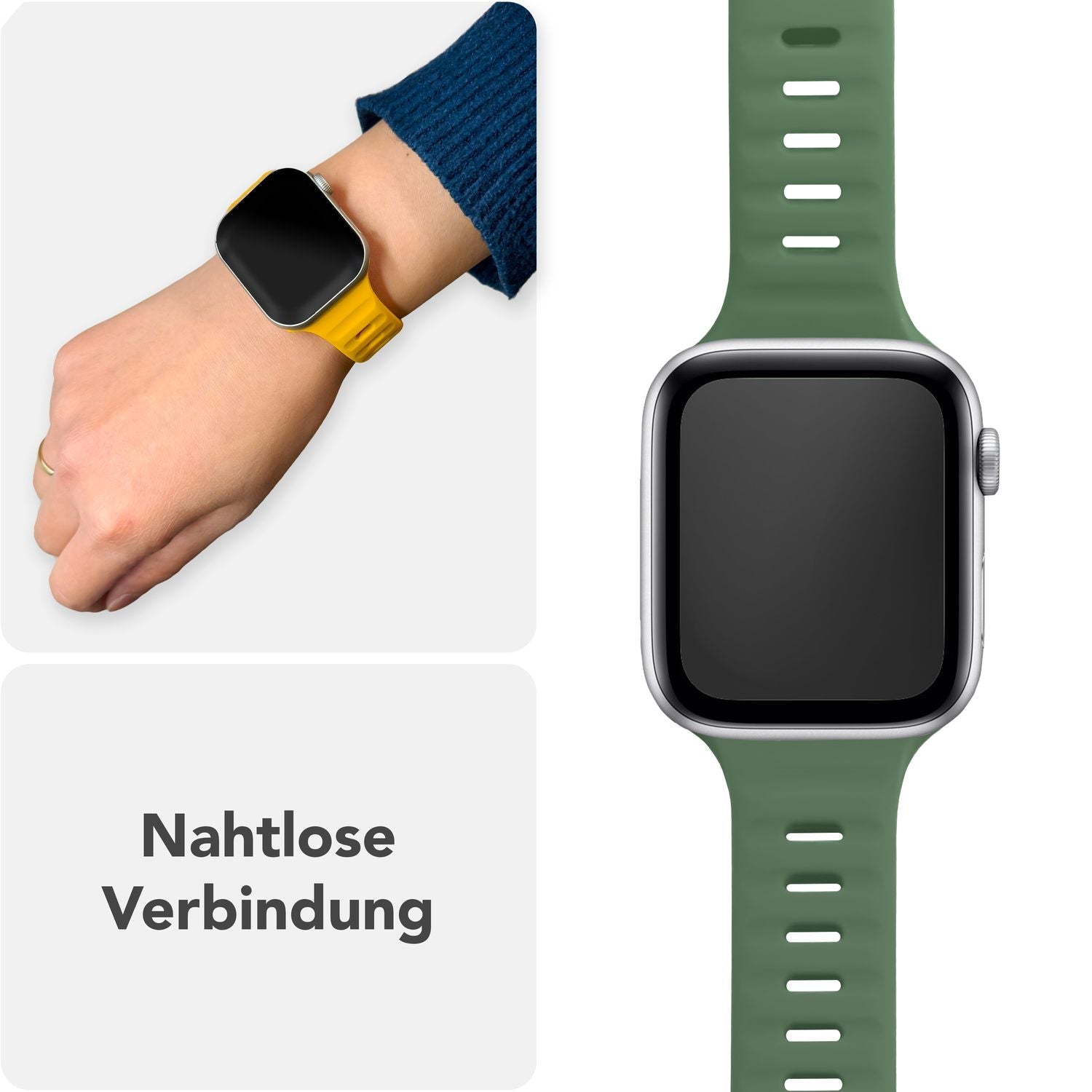 Smartwatch-Armband Silikon strukturiert blau für Apple Watch 42-49 mm