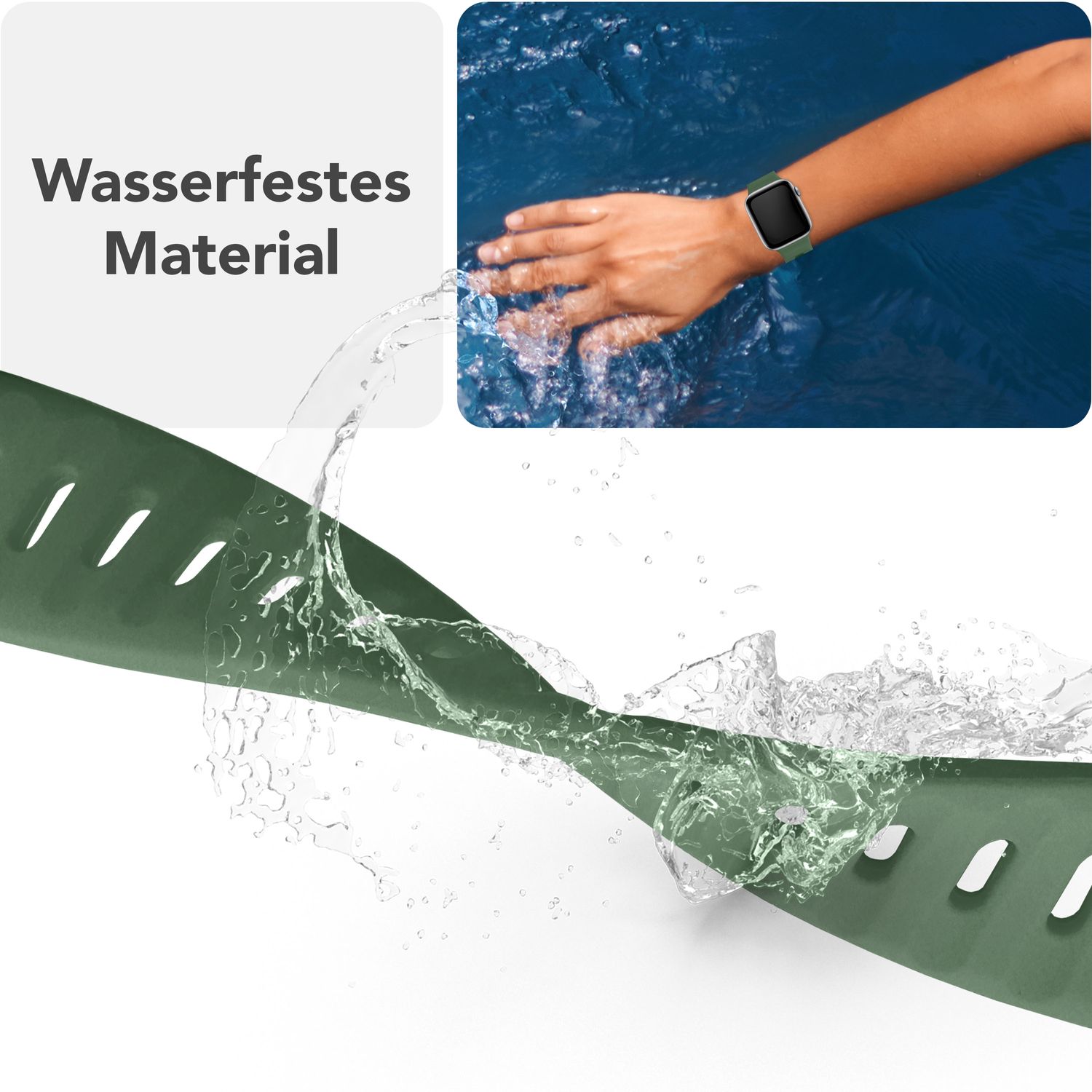 Smartwatch-Armband Silikon strukturiert blau für Apple Watch 42-49 mm