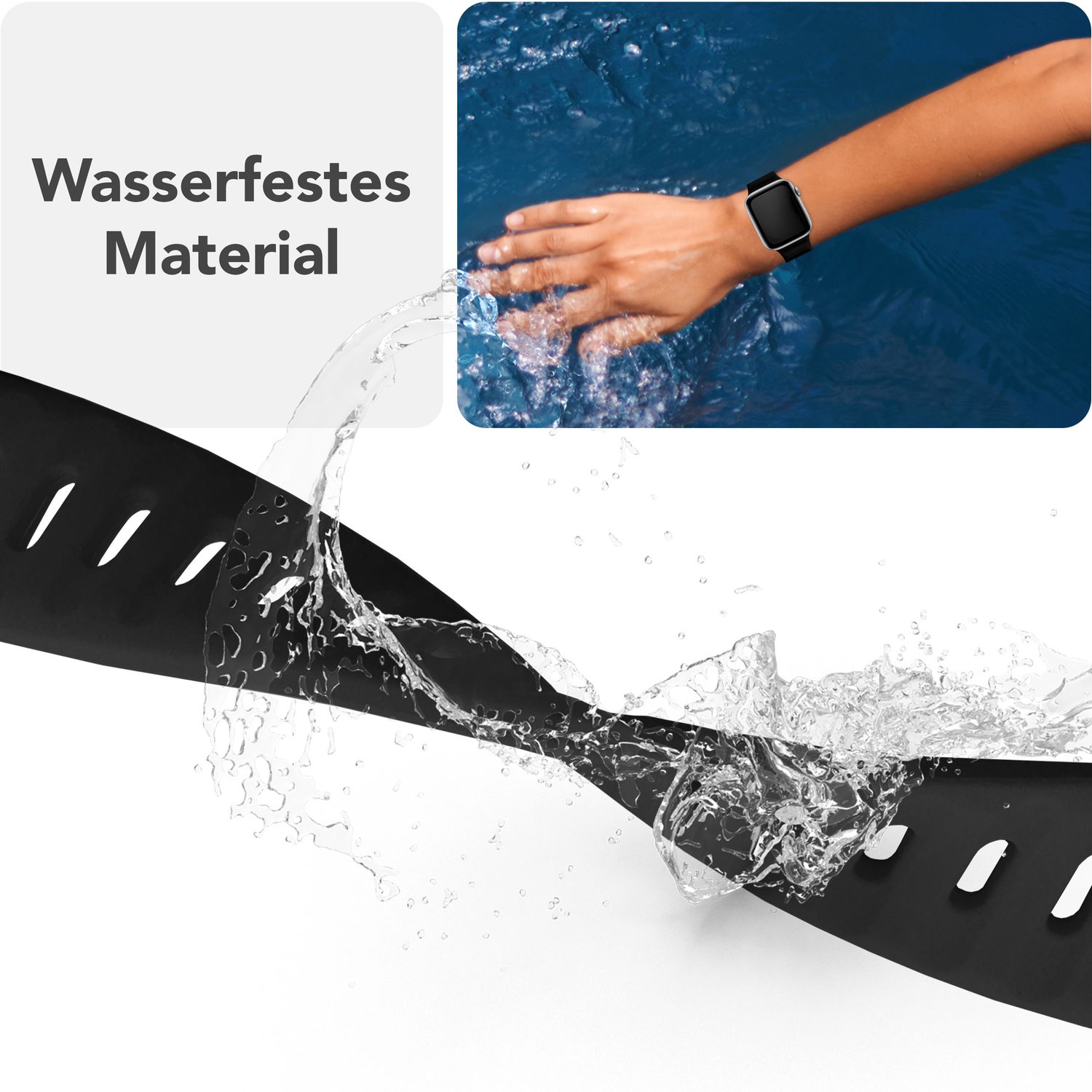 Smartwatch-Armband Silikon strukturiert blau für Apple Watch 42-49 mm