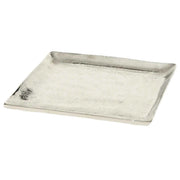 Dekoschale Dekoteller Metall Kerzentablett 25x25 cm Tablett Silber Quadratisch