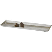 Dekotablett silber Aluminium 29x9 cm Hammerschlag | Miamonda