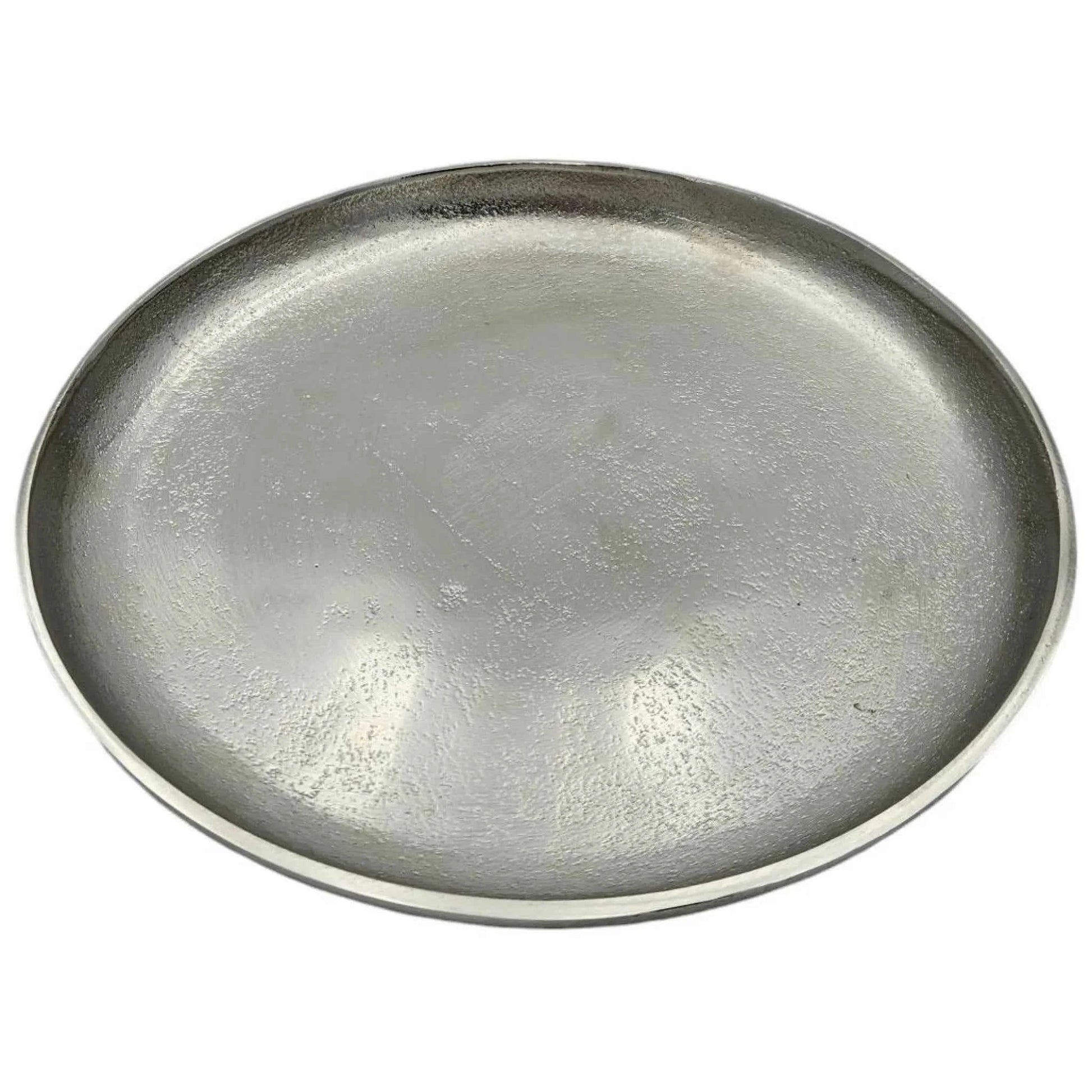 Dekoteller Silber Metall Teller Schale Dekotablett Kerzenteller Dekoschale Ø20cm