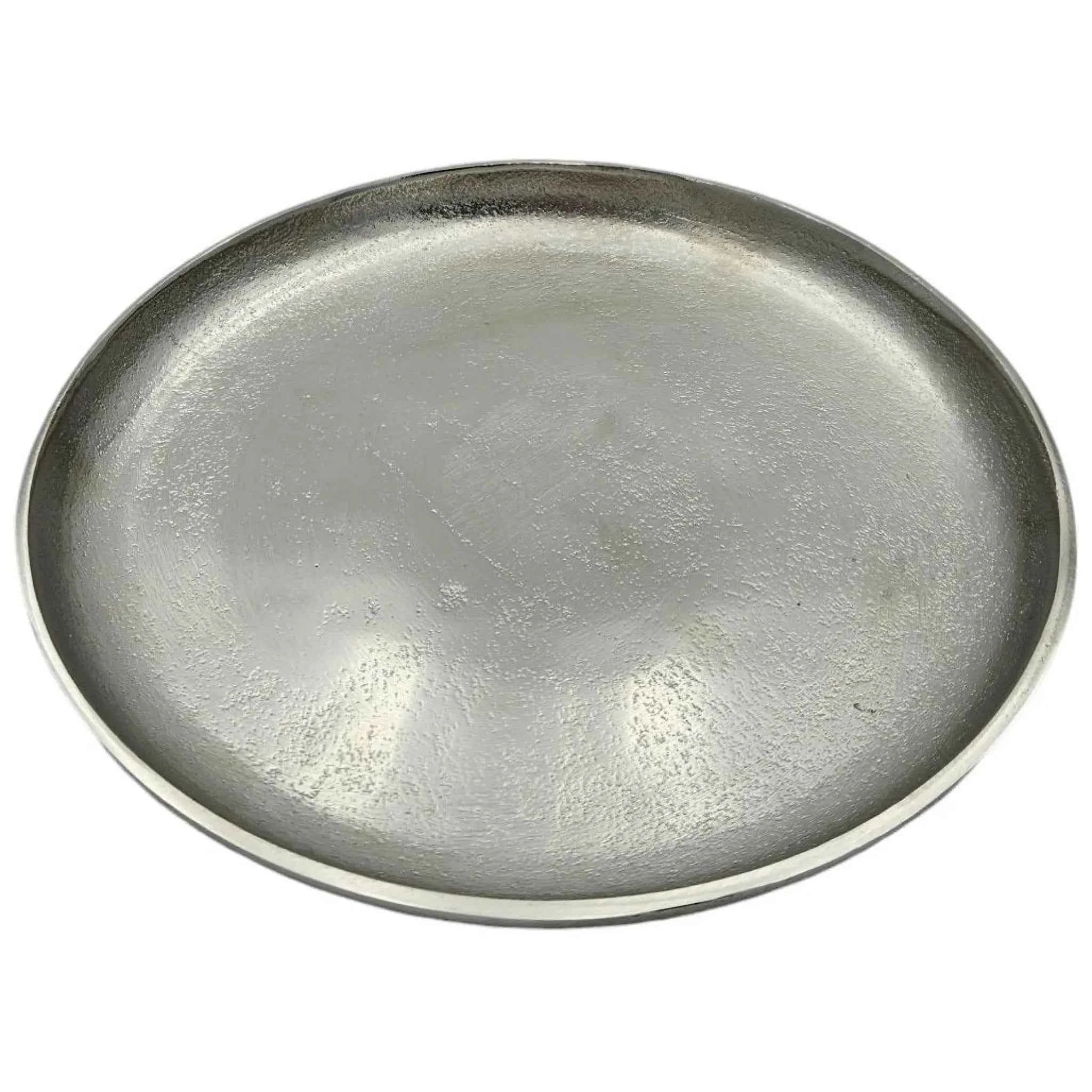 Dekoteller Silber Metall Teller Schale Dekotablett Kerzenteller Dekoschale Ø20cm