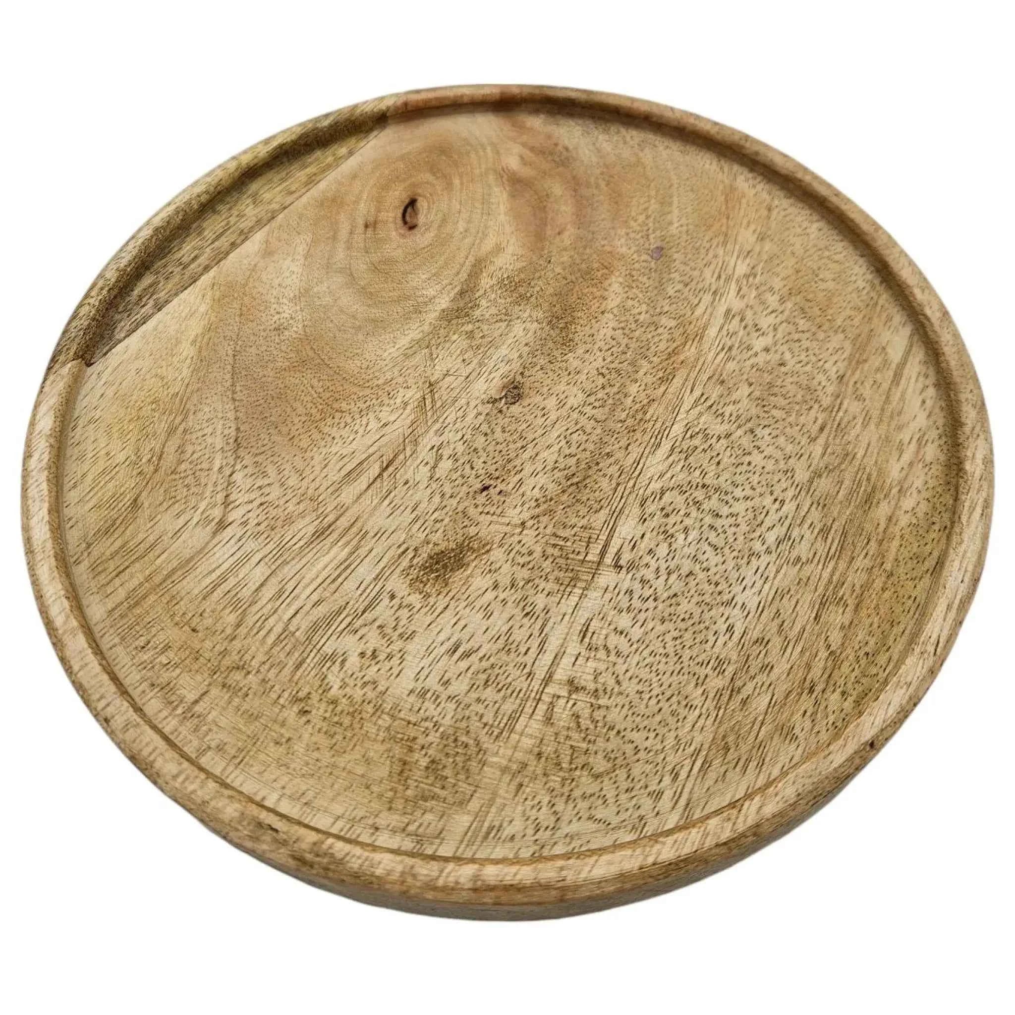 Dekoteller Teller Mango Holz Dekobrett Untersetzer Schmuckteller Tablett Ø 25 cm