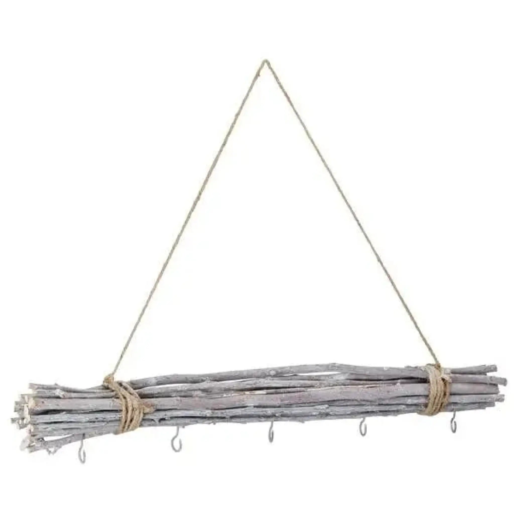 Dekozweig Fensterhänger Holz 50 cm braun natur mit 5 Haken | Miamonda