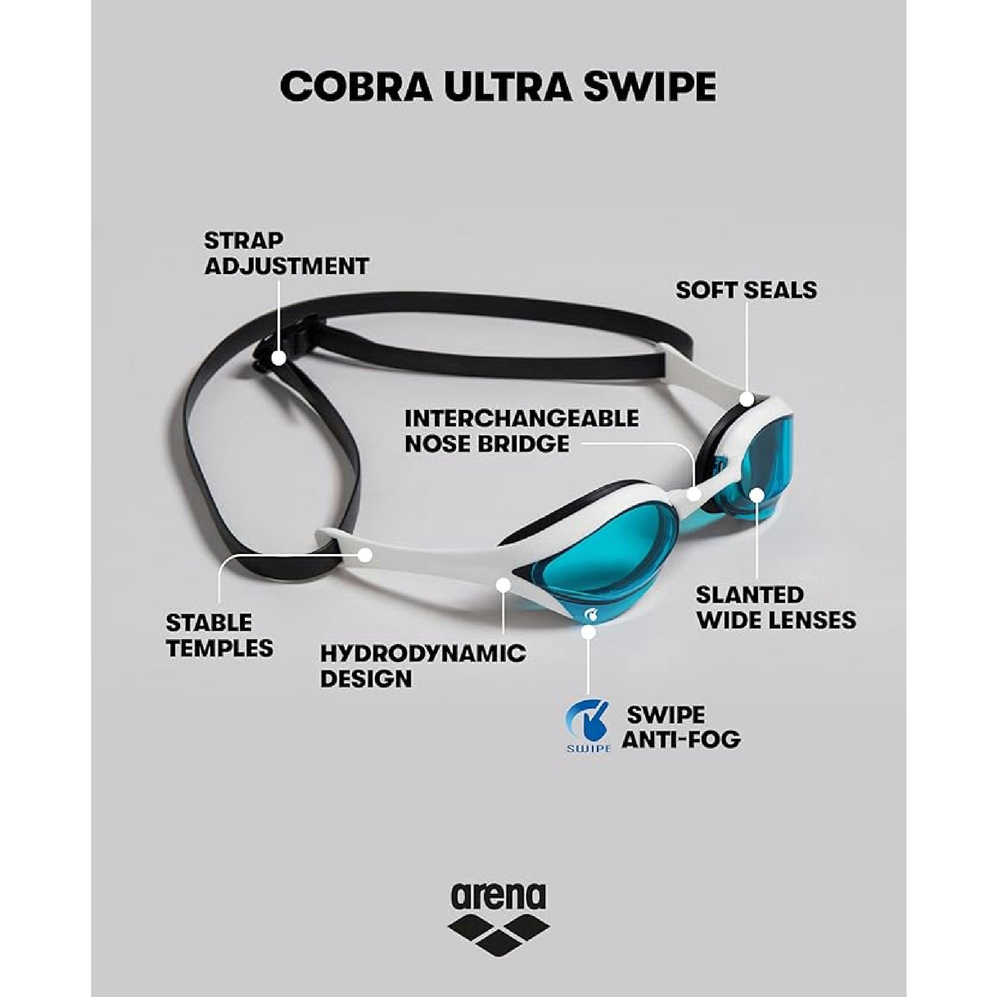 arena Unisex – Erwachsene Cobra Ultra Swipe Mr (Yell-White) Swim Goggles, Mehrfarbig, 1 Hauptansicht