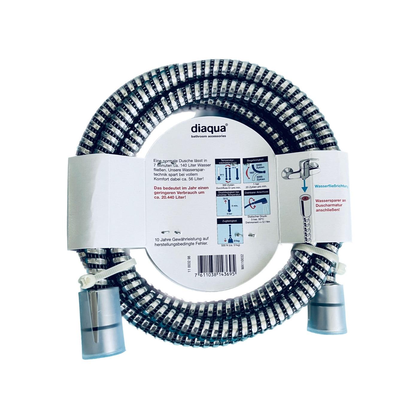 Diaqua Wassersparschlauch 2 Meter, platzsparend und leicht für einfache Handhabung