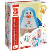 Hape Stehauf-Pinguin, Stehaufmännchen aus Holz, blau, Babyspielzeug ab 6 Monate, Motorikspielzeug aus Holz Hauptansicht