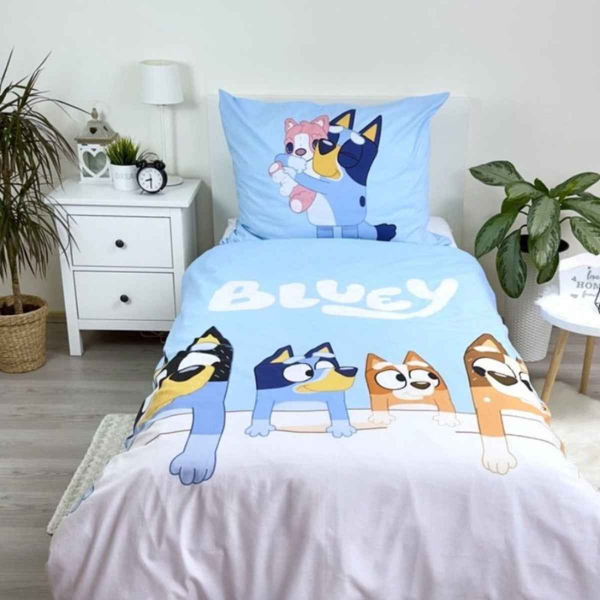 Bluey Bettwäsche - weiche Baumwolle 140x200 cm Kissen und Decke