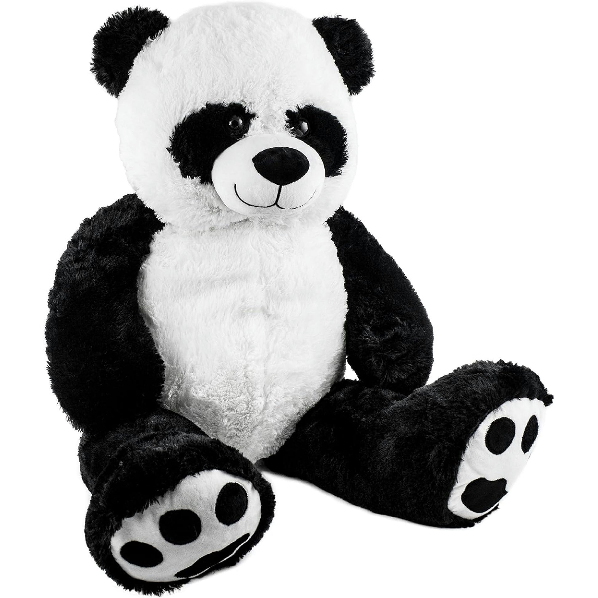 BRUBAKER XXL Panda 100 cm groß Stofftier Plüschtier Kuscheltier Teddybär Hauptansicht