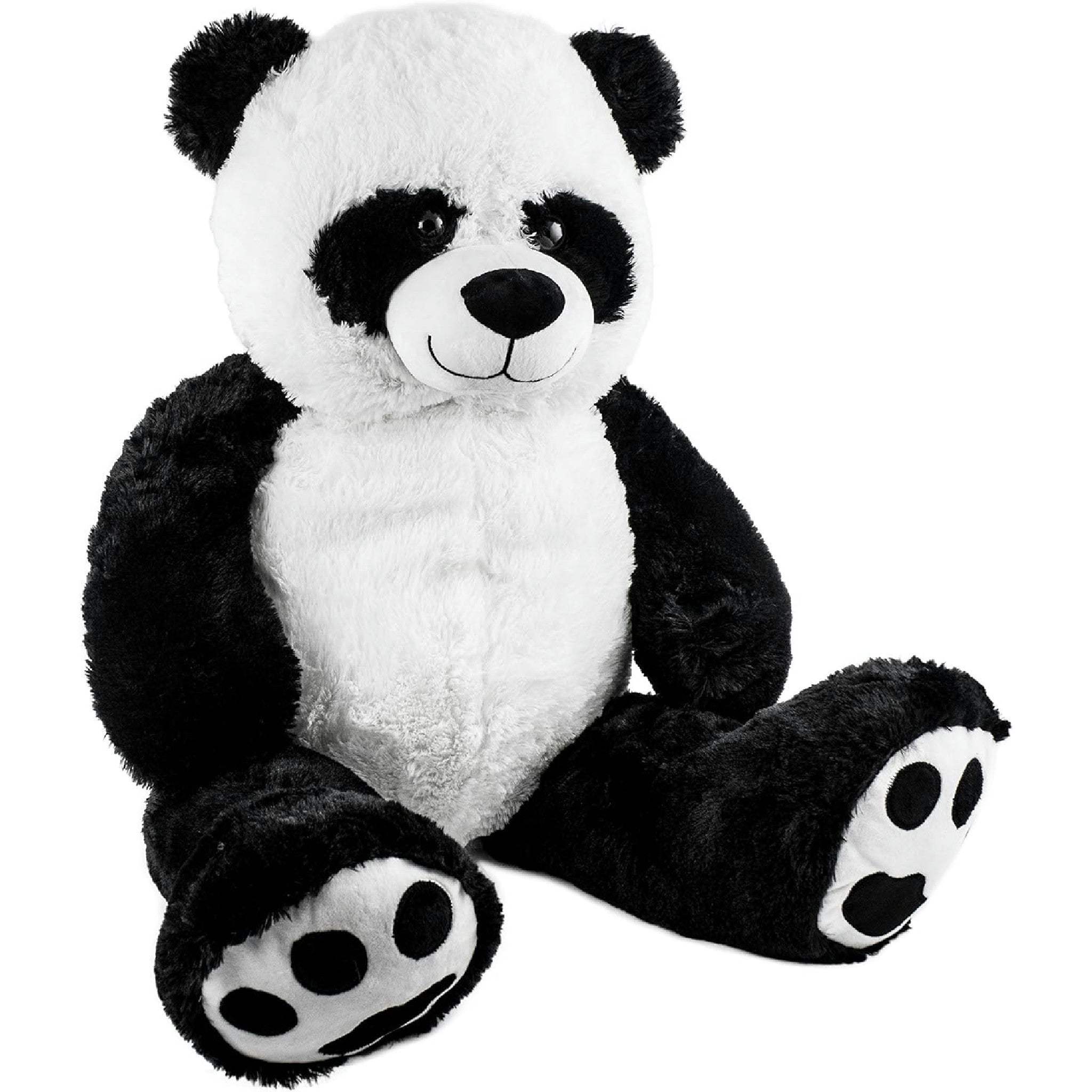 BRUBAKER XXL Panda 100 cm groß Stofftier Plüschtier Kuscheltier Teddybär Hauptansicht