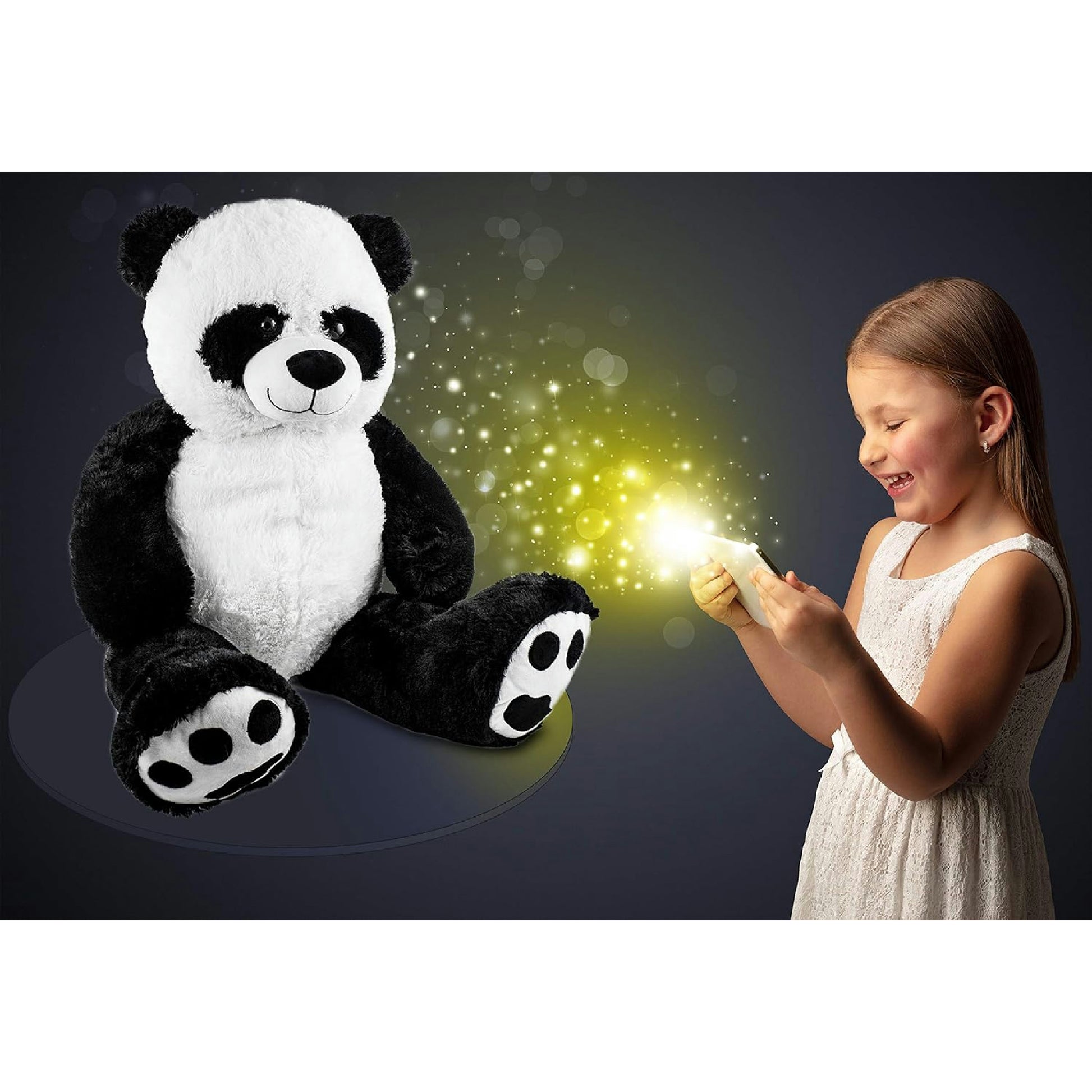 BRUBAKER XXL Panda 100 cm groß Stofftier Plüschtier Kuscheltier Teddybär Hauptansicht