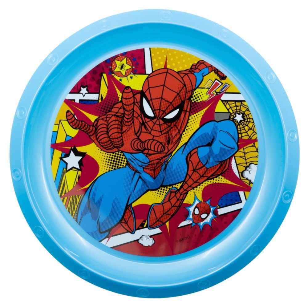 Spiderman Plastik-Teller Kunststoffset für Kinder - Mikrowelle geeignet