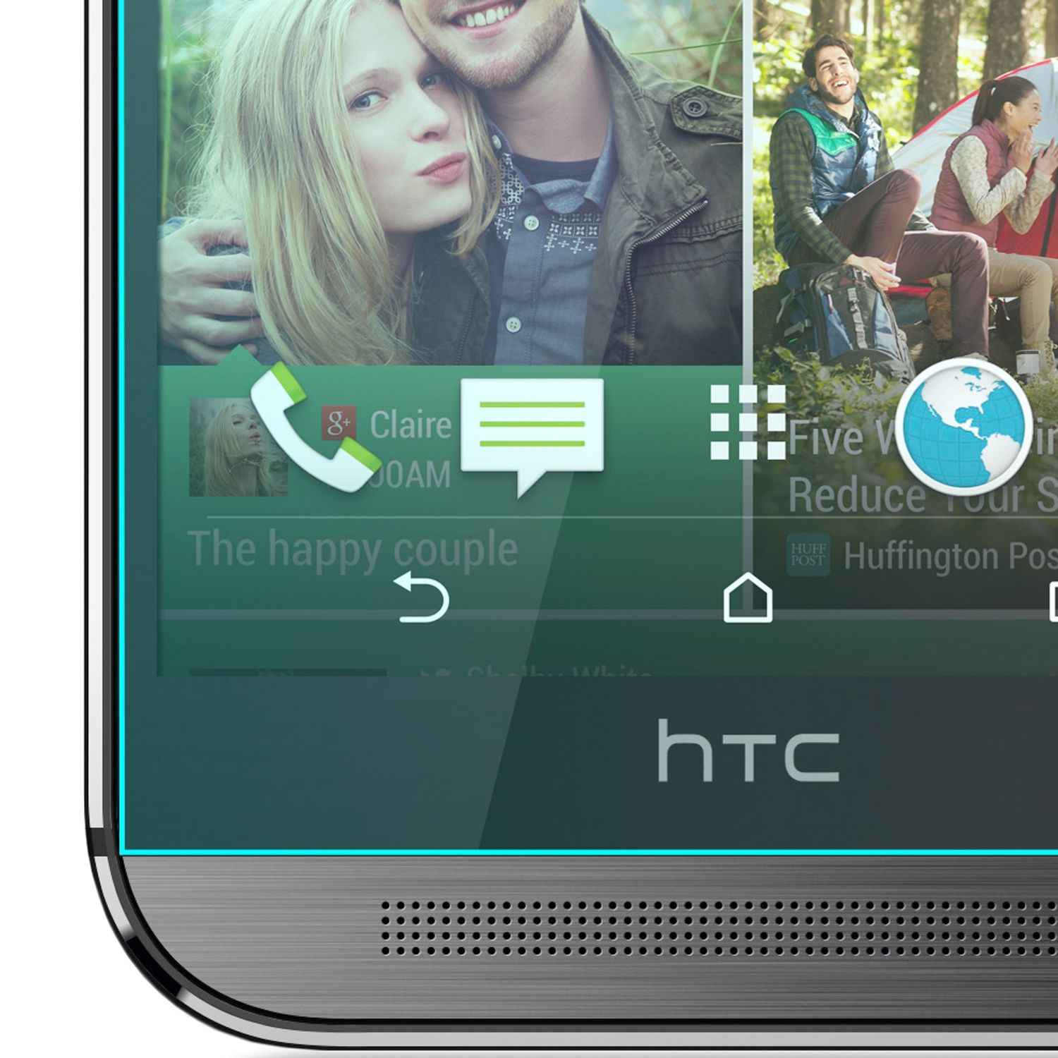 NALIA Schutzglas für HTC One M8, 9H Full Cover Displayschutz Film Tempered Glass