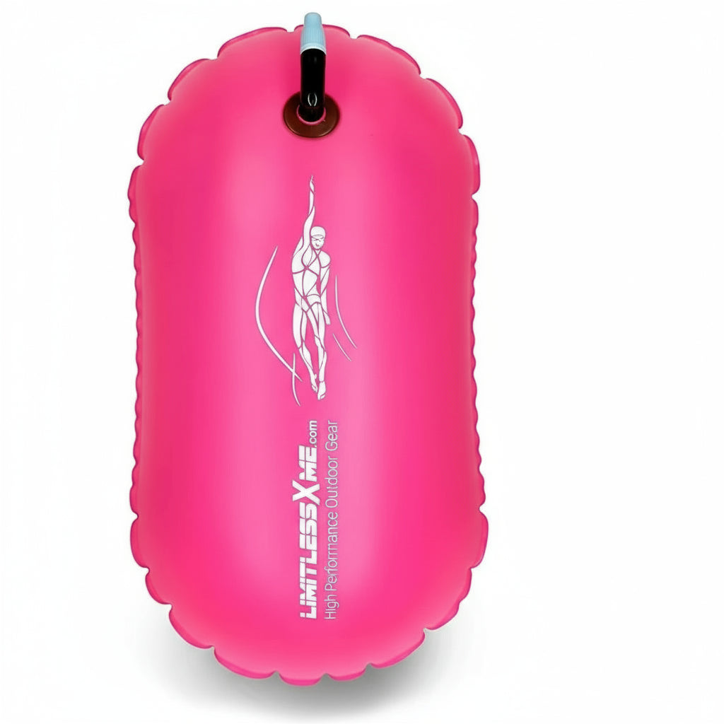 Schwimmboje & Handyhülle — 15l Pink. Sicherheit beim Schwimmen, Open Water und Triathlon. Swimming Buoy, Swim Bubble, Schwimm Boj aufblasbar Hauptansicht