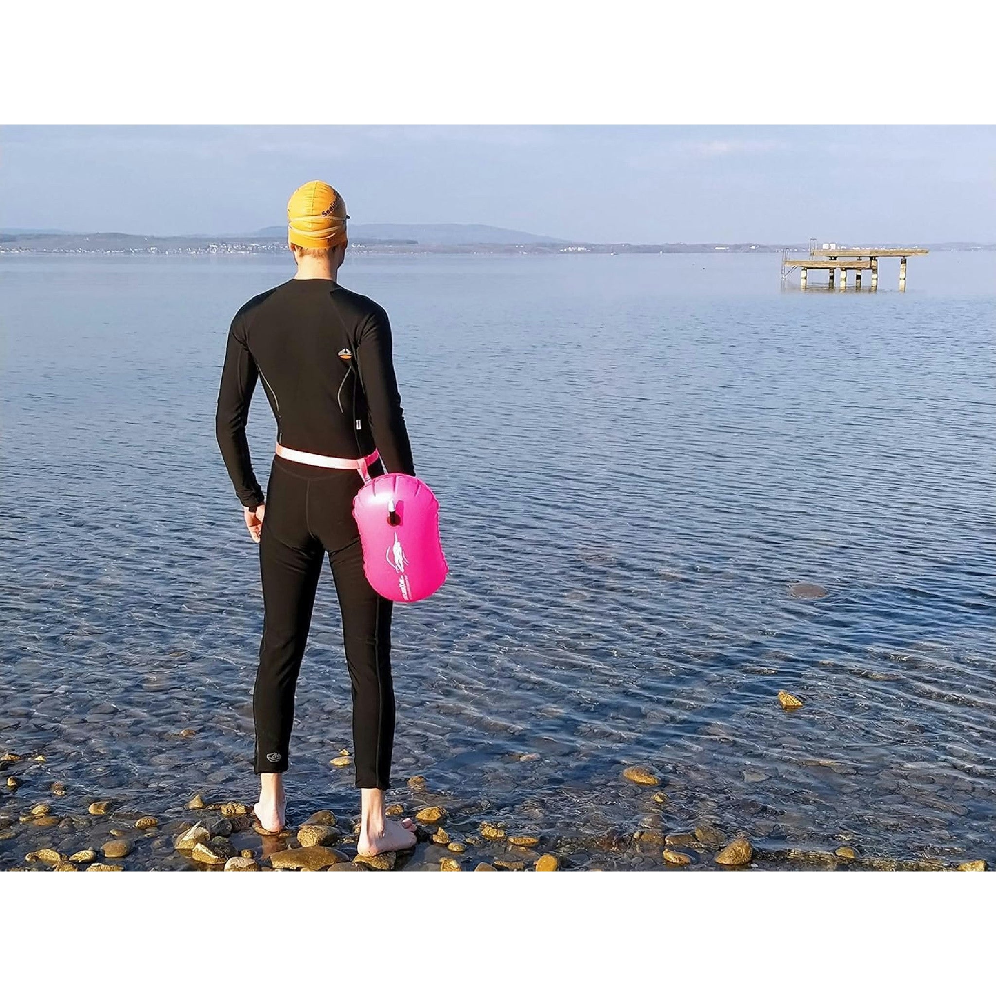 Schwimmboje & Handyhülle — 15l Pink. Sicherheit beim Schwimmen, Open Water und Triathlon. Swimming Buoy, Swim Bubble, Schwimm Boj aufblasbar Hauptansicht