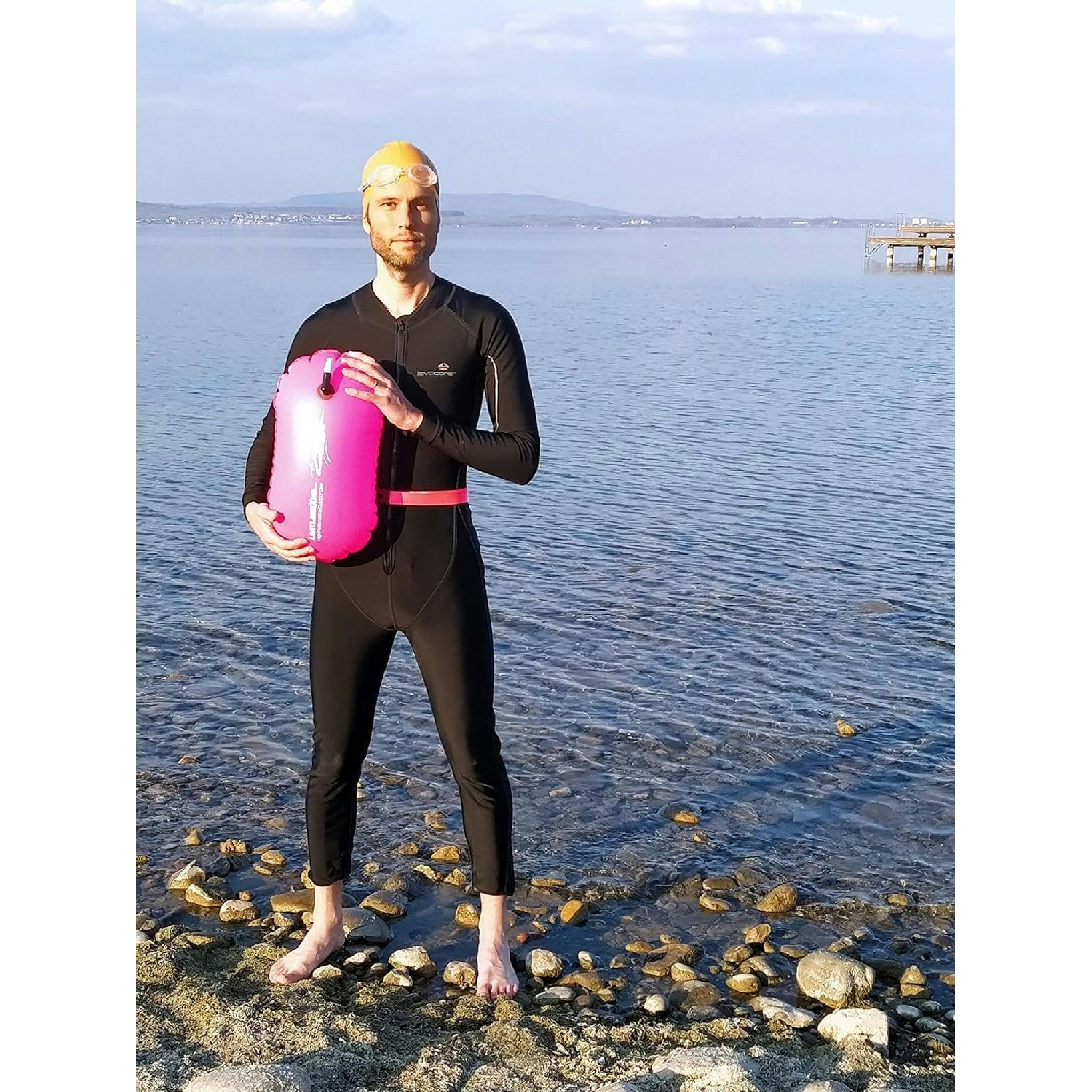 Schwimmboje & Handyhülle — 15l Pink. Sicherheit beim Schwimmen, Open Water und Triathlon. Swimming Buoy, Swim Bubble, Schwimm Boj aufblasbar Hauptansicht