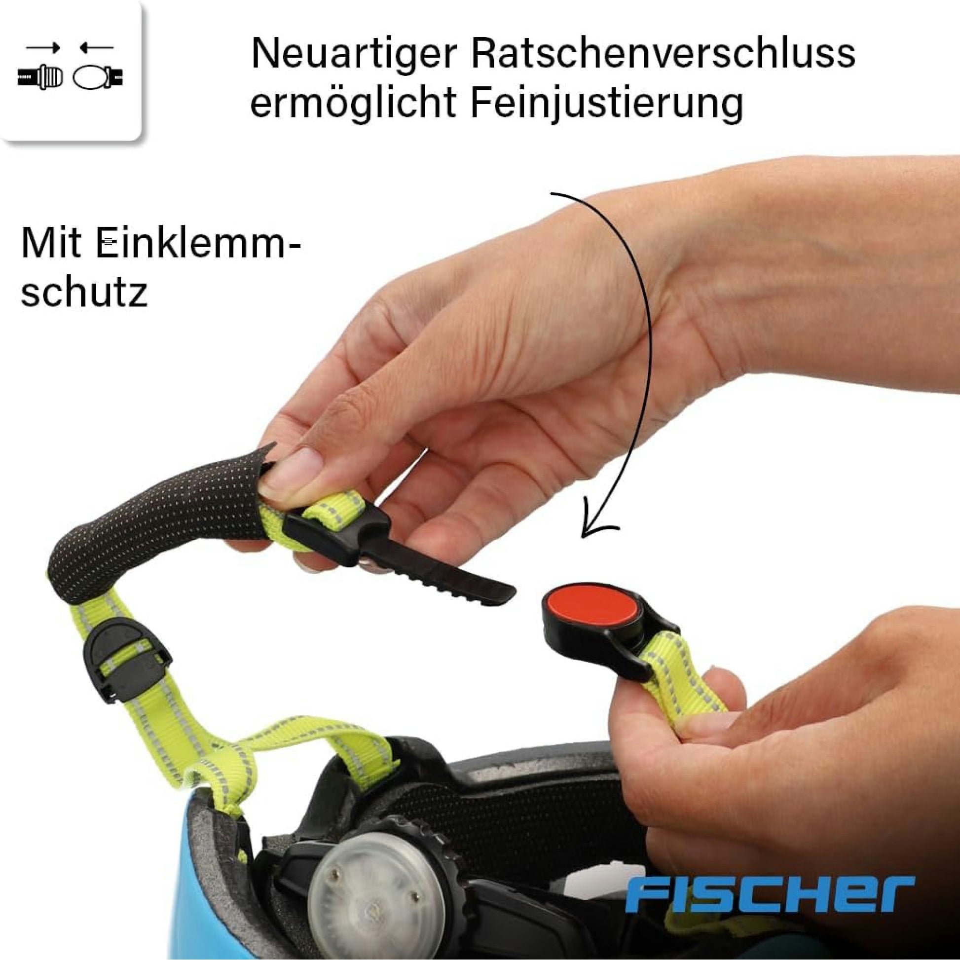 Fischer BMX Fahrradhelm Plus Radhelm, Dirt Bike Helm mit integriertem LED-Rücklicht, Game/hellblau, S/M, 54-59cm Hauptansicht