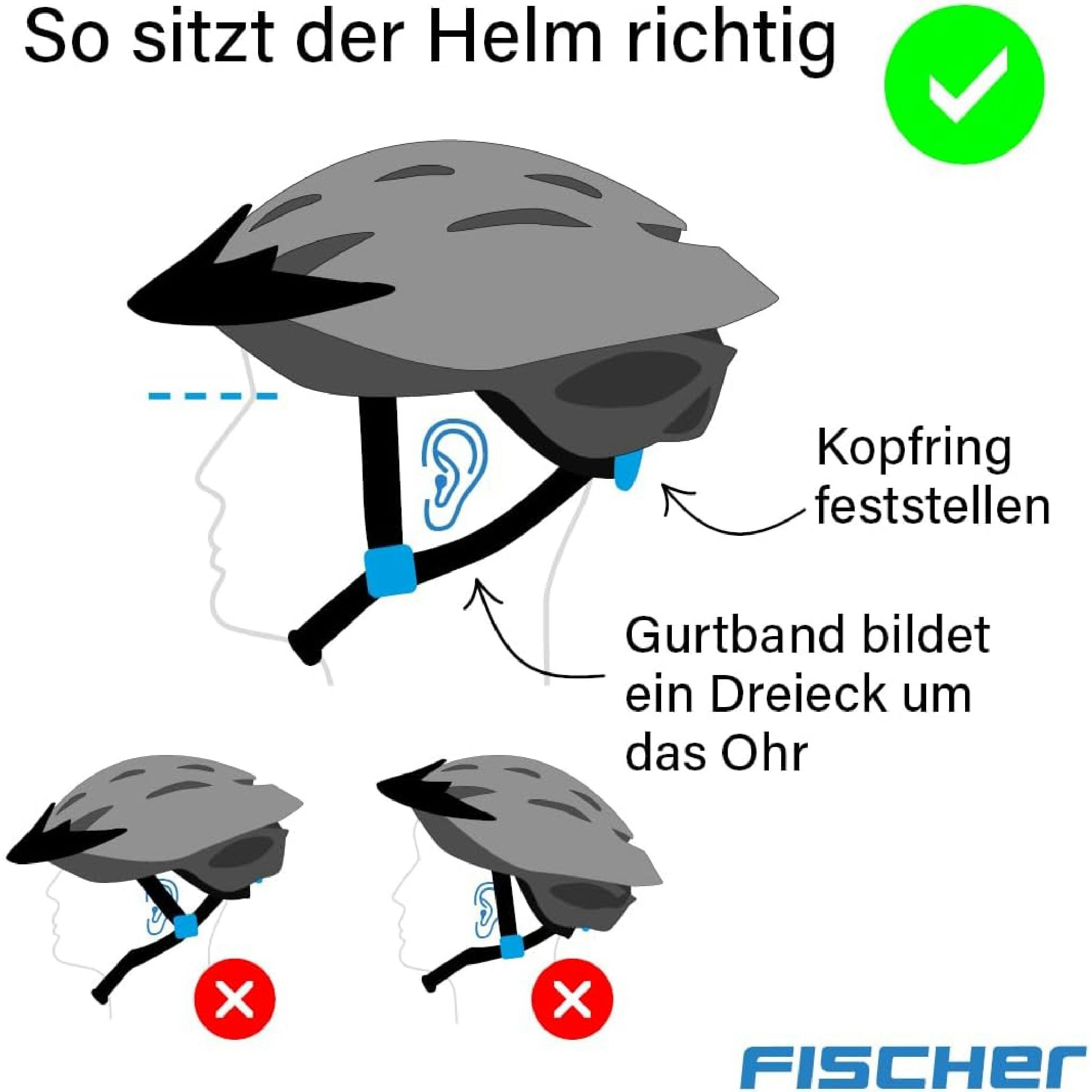Fischer BMX Fahrradhelm Plus Radhelm, Dirt Bike Helm mit integriertem LED-Rücklicht, Game/hellblau, S/M, 54-59cm Hauptansicht