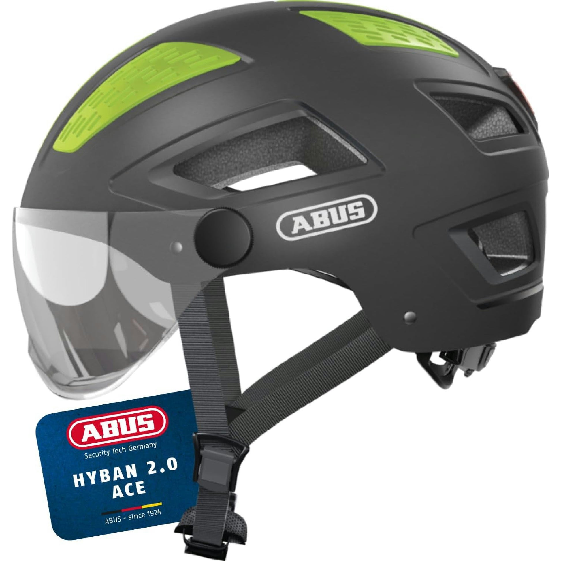 ABUS Stadthelm Hyban 2.0 ACE - Fahrradhelm mit Visier, Licht und ABS-Hartschale - für Damen und Herren - Grau (titan), Größe XL Hauptansicht